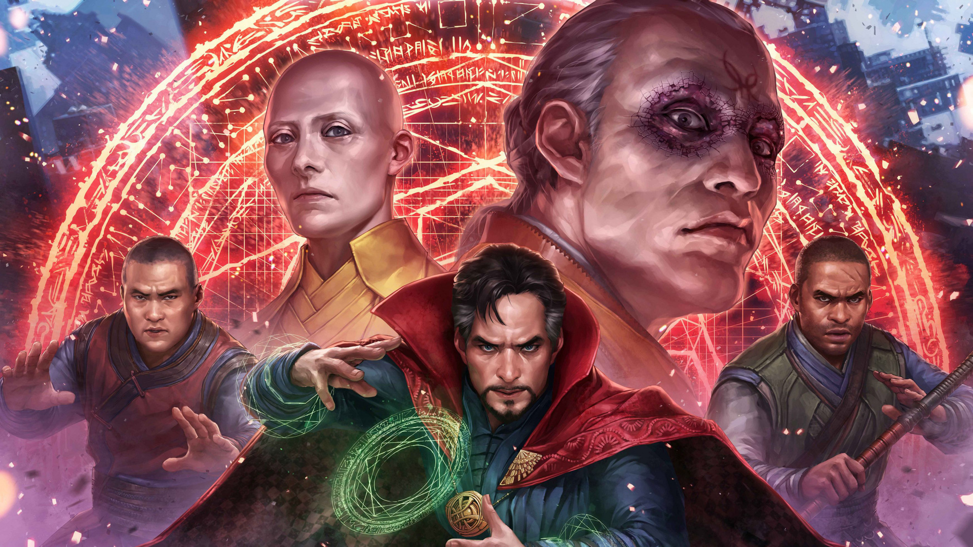 Marvel Lucha Futura, Doctor Extraño, Superhéroe, Antiguo, Ilustración. Wallpaper in 1920x1080 Resolution