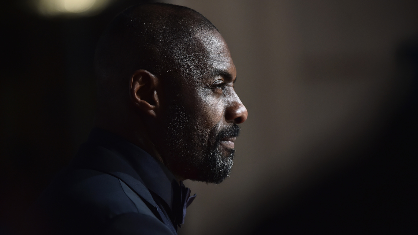 伊德里斯·厄尔巴（Idris Elba）, 黑色的, 脸上的毛发, 鼻子, 胡子 壁纸 1366x768 允许
