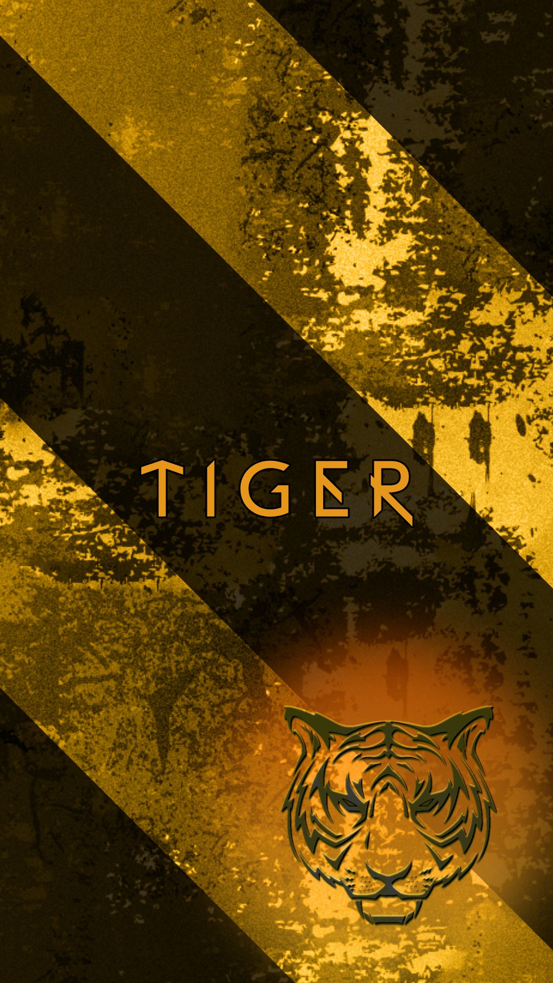Tiger Head Tattoo, Graphic Design, Poster, Brown, Amber. Wallpaper in 1080x1920 Resolution