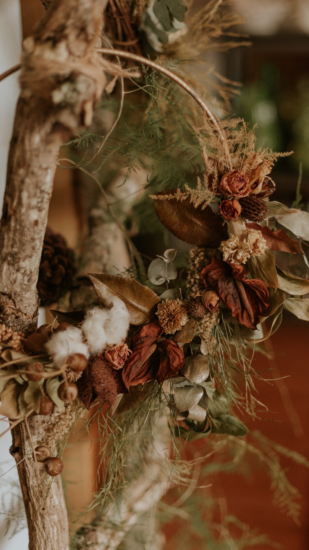 Flor Roja y Blanca en el Árbol Marrón. Wallpaper in 1080x1920 Resolution