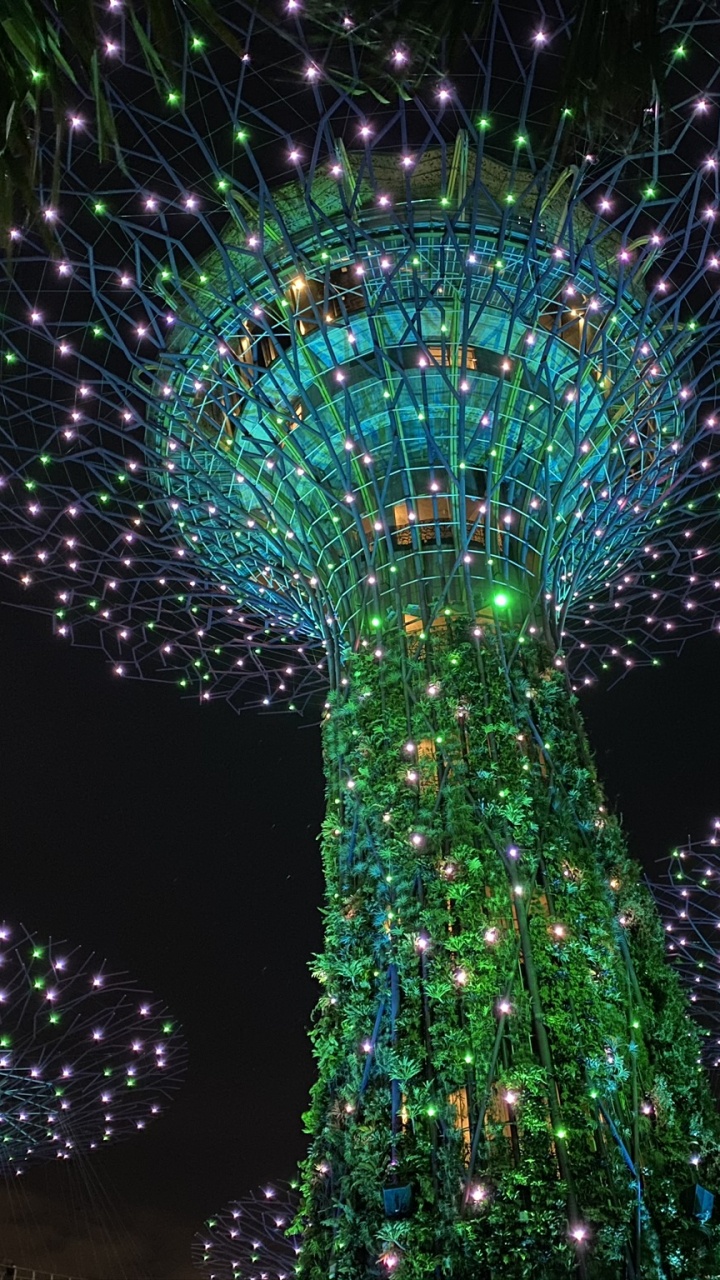 Singapur, Weihnachtsbeleuchtung, Erde, Gr, Kunst. Wallpaper in 720x1280 Resolution