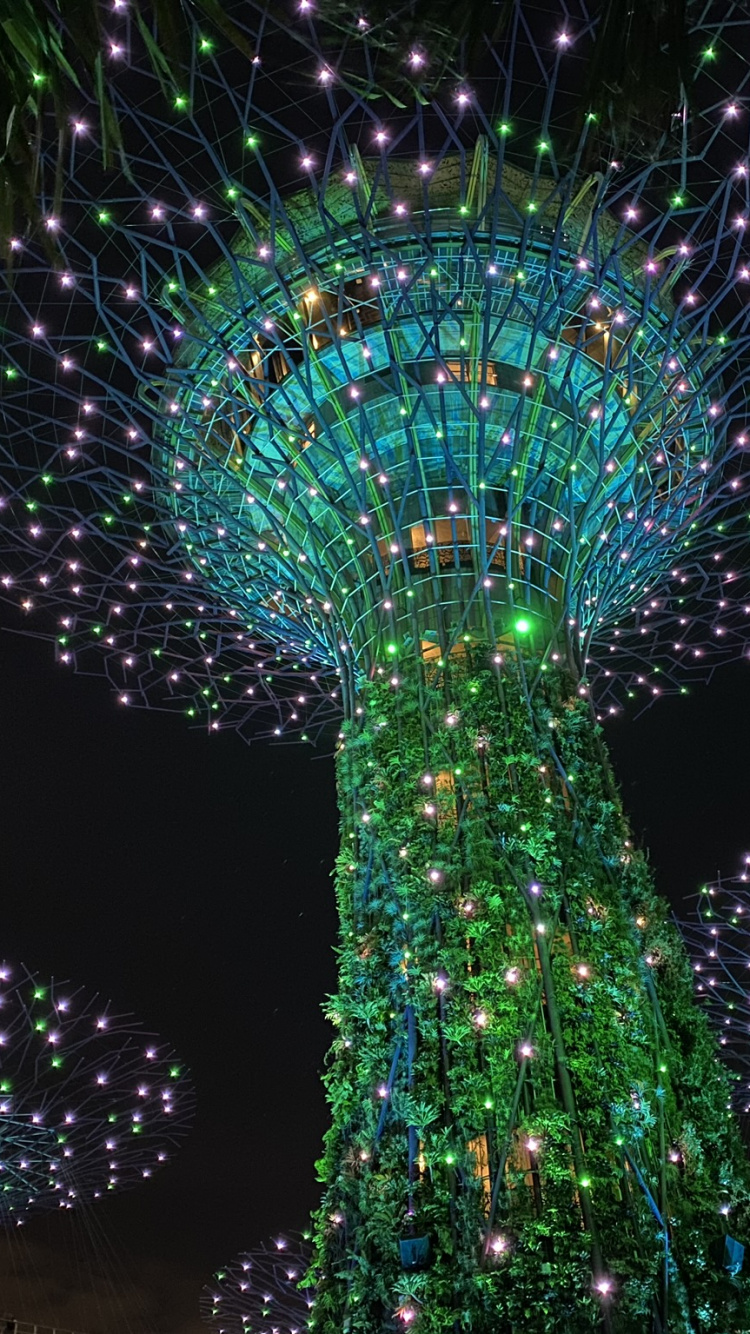 Singapur, Weihnachtsbeleuchtung, Erde, Gr, Kunst. Wallpaper in 750x1334 Resolution