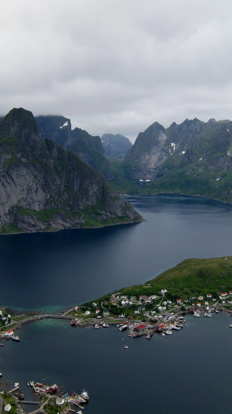 峡湾, 罗弗敦, 高地, 塔恩, 安装的风景 壁纸 750x1334 允许