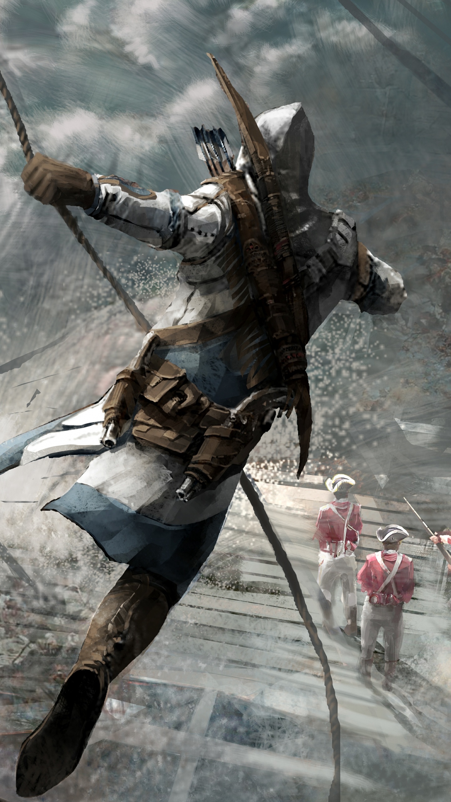 Assassins Creed III, Assassins Creed, Ezio Auditore, Connor Kenway, Ubisoft. Wallpaper in 1440x2560 Resolution