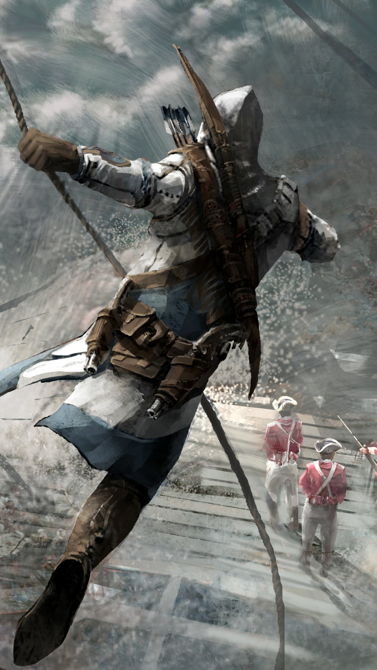 Assassins Creed III, Assassins Creed, Ezio Auditore, Connor Kenway, Ubisoft. Wallpaper in 750x1334 Resolution