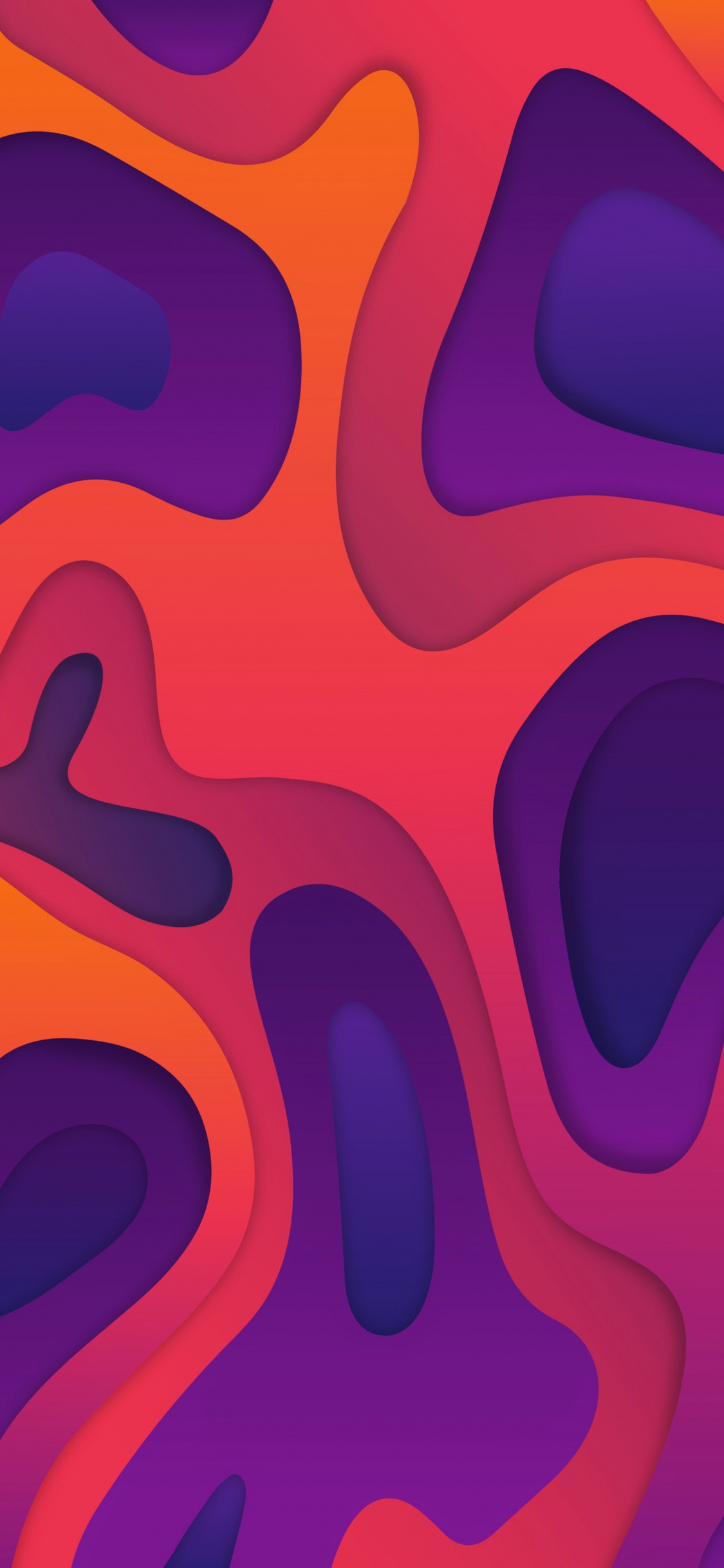 Ios 16, la Pureté de la Couleur, Purple, Orange, Art. Wallpaper in 1125x2436 Resolution