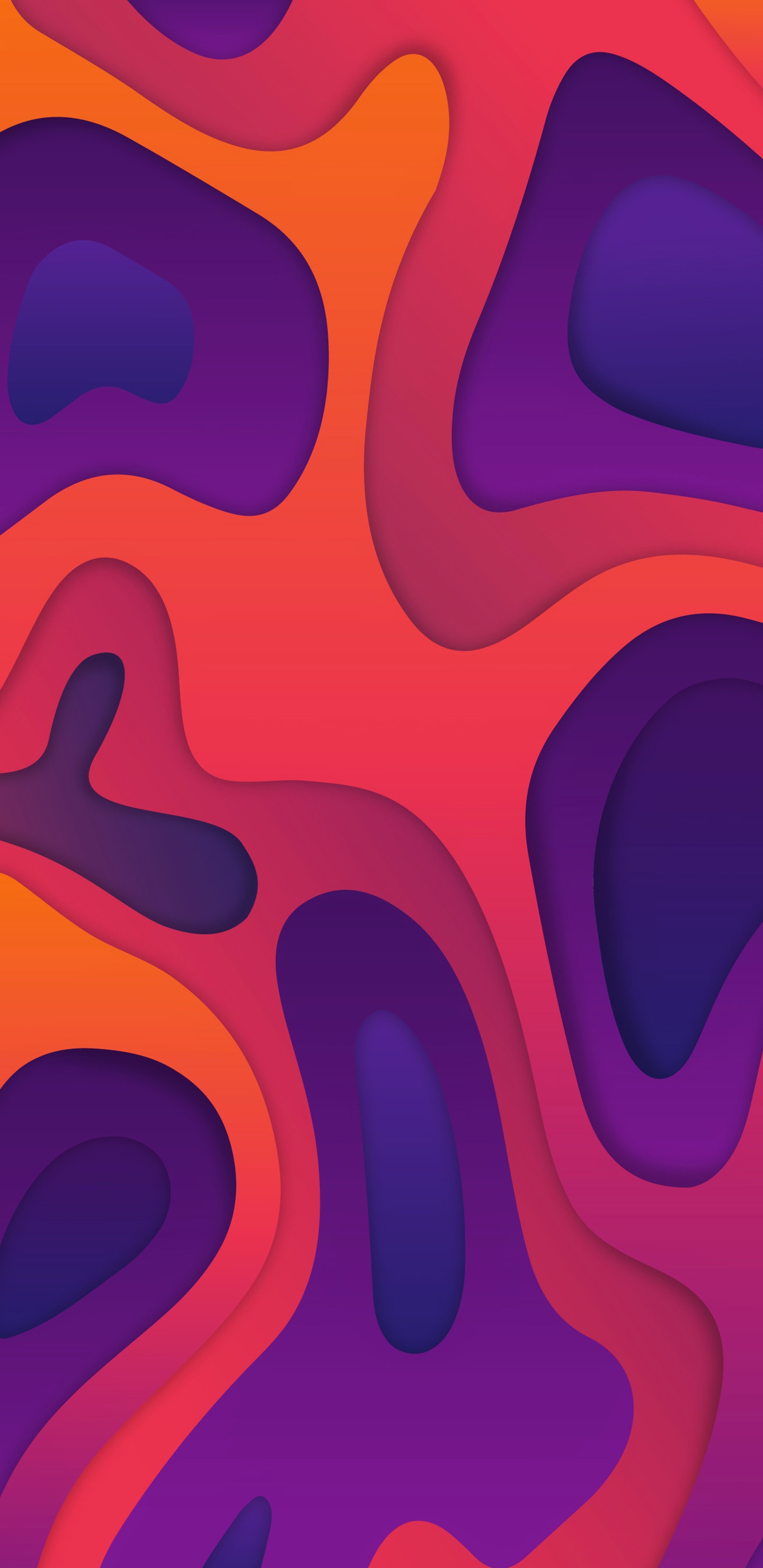 Ios 16, la Pureté de la Couleur, Purple, Orange, Art. Wallpaper in 1440x2960 Resolution