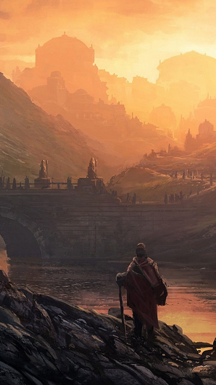 Femme en Débardeur Blanc Assis Sur un Rocher Près du Pont Pendant la Journée. Wallpaper in 720x1280 Resolution