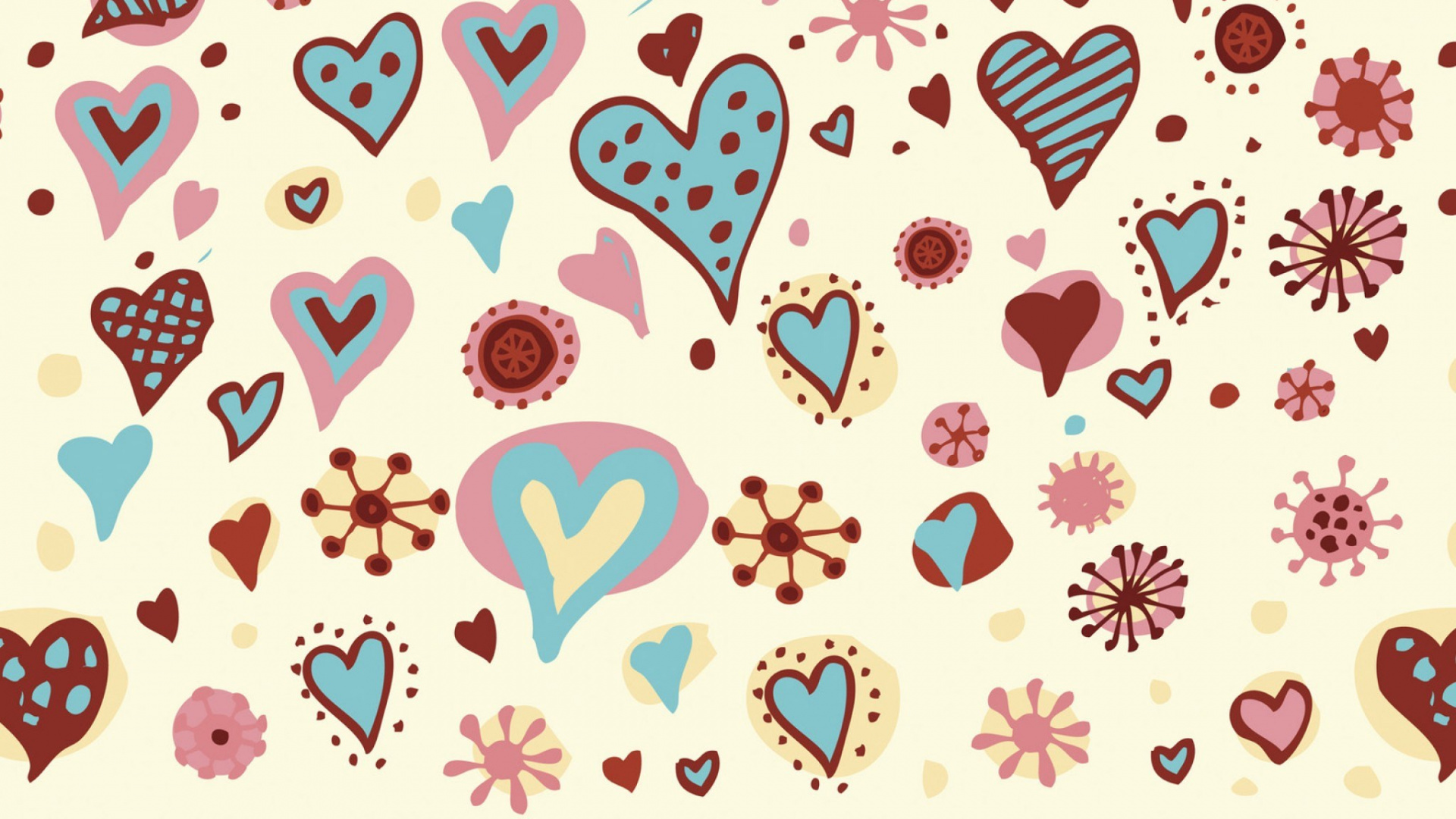 Herzen, Muster, Design, Cliparts, Illustration. Wallpaper in 1920x1080 Resolution