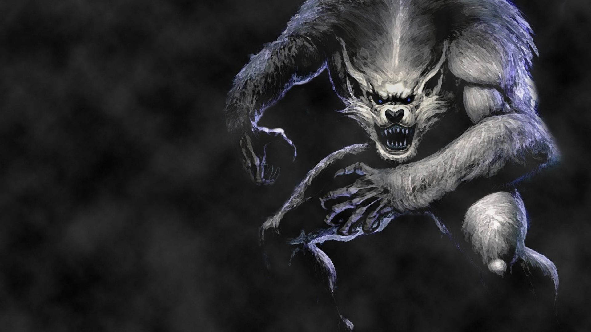 Blue and White Lion Head Illustration. Wallpaper in 1920x1080 Resolution