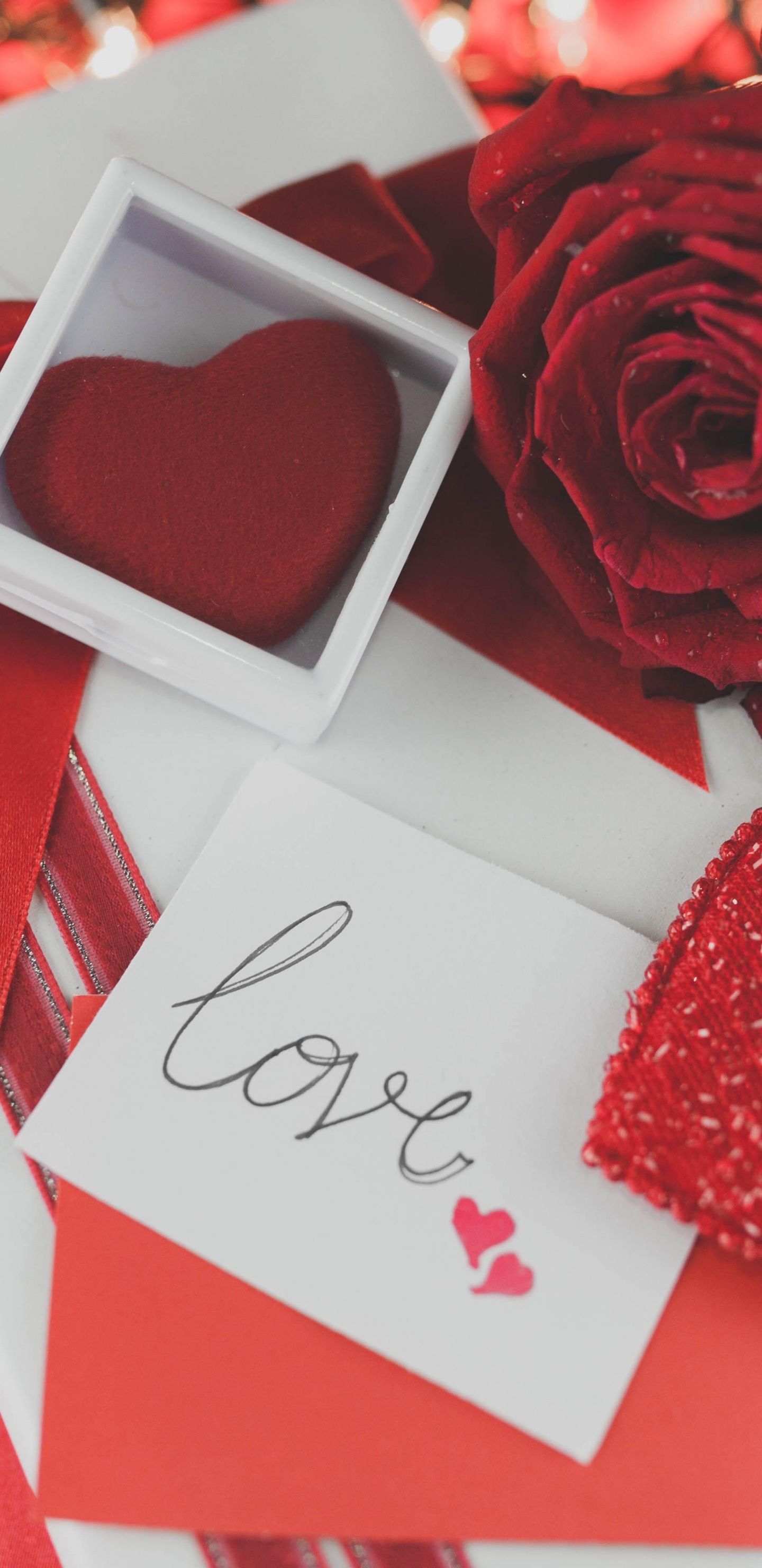 le Jour de Valentines, Roses, Les Roses de Jardin, Red, Cœur. Wallpaper in 1440x2960 Resolution