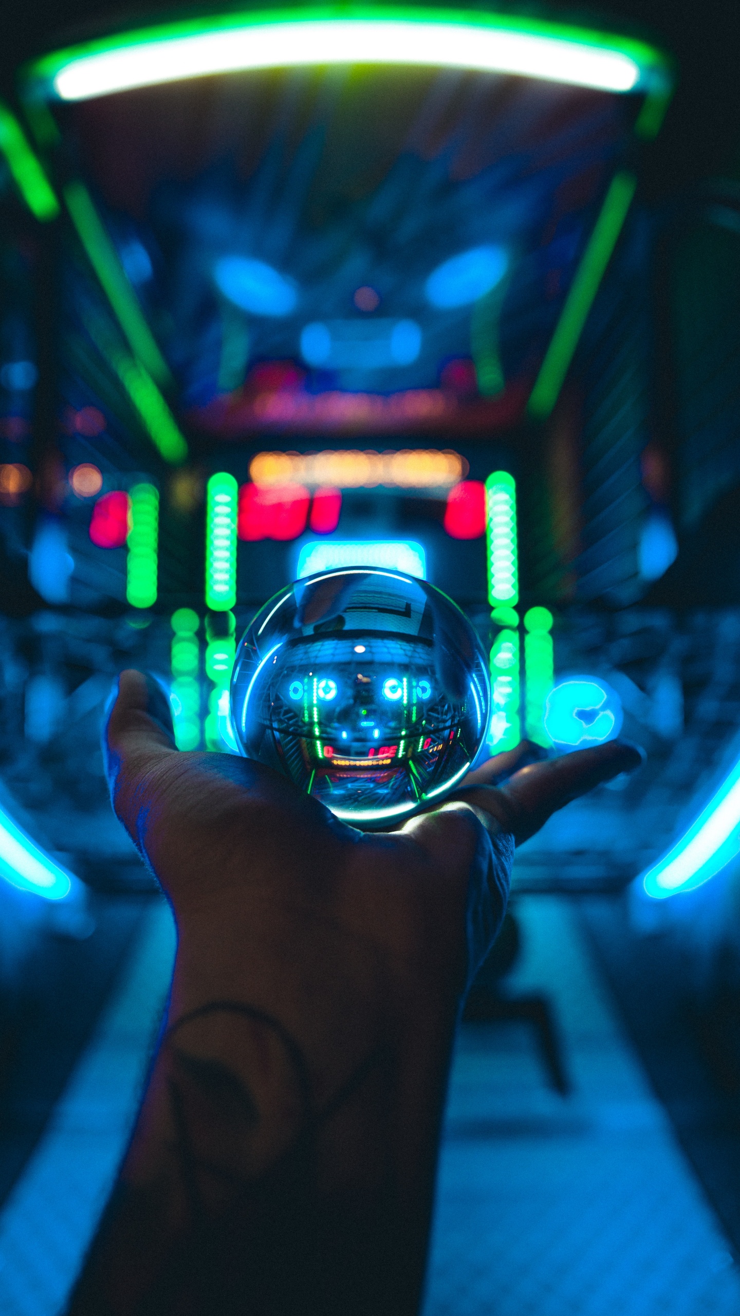 Person Holding Clear Glass Ball. Wallpaper in 1440x2560 Resolution