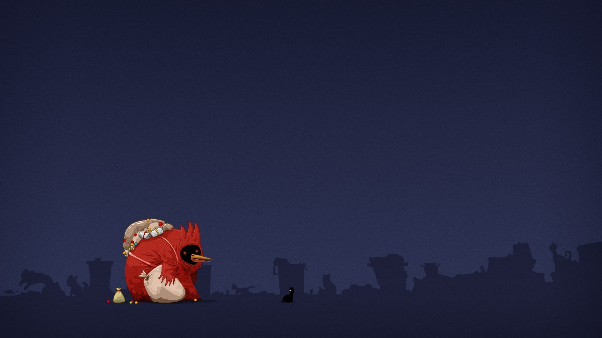 el Minimalismo, Angry Birds, Oscuridad. Wallpaper in 2560x1440 Resolution