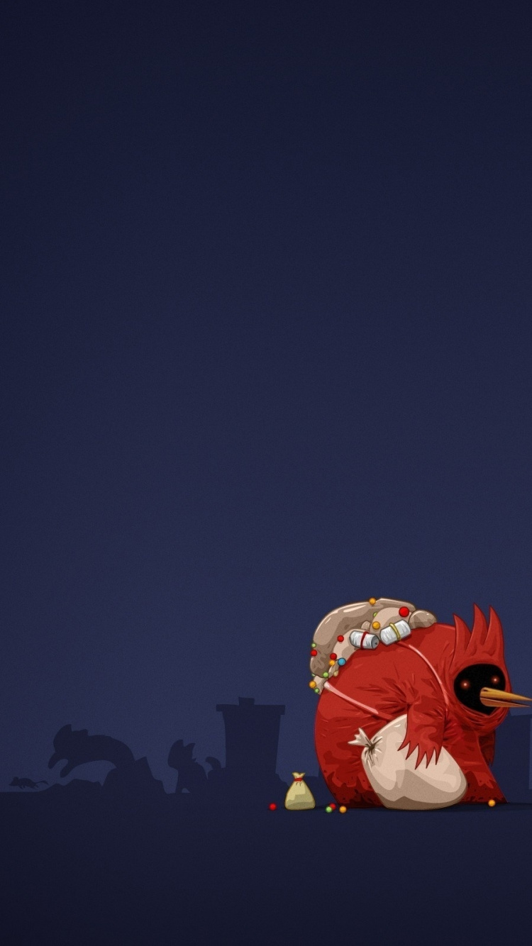 el Minimalismo, Angry Birds, Oscuridad. Wallpaper in 750x1334 Resolution