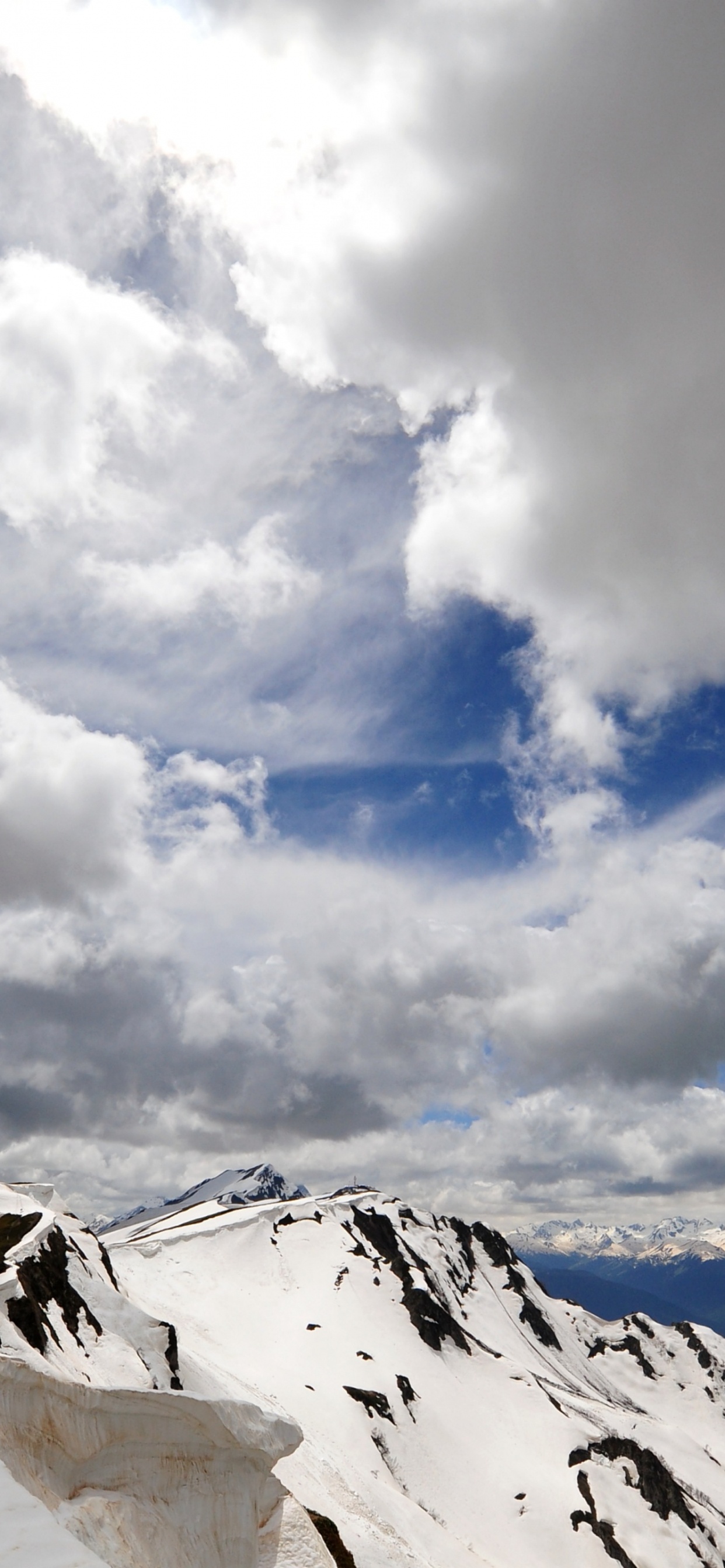 Mountainous Landforms, Mountain, Cloud, Snow, Mountain Range. Wallpaper in 1242x2688 Resolution