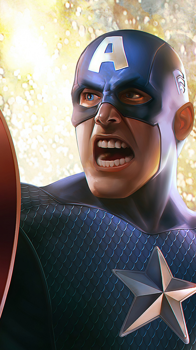 Captain America, Art, Superhero, L'art Numérique, le Travail de L'art. Wallpaper in 750x1334 Resolution