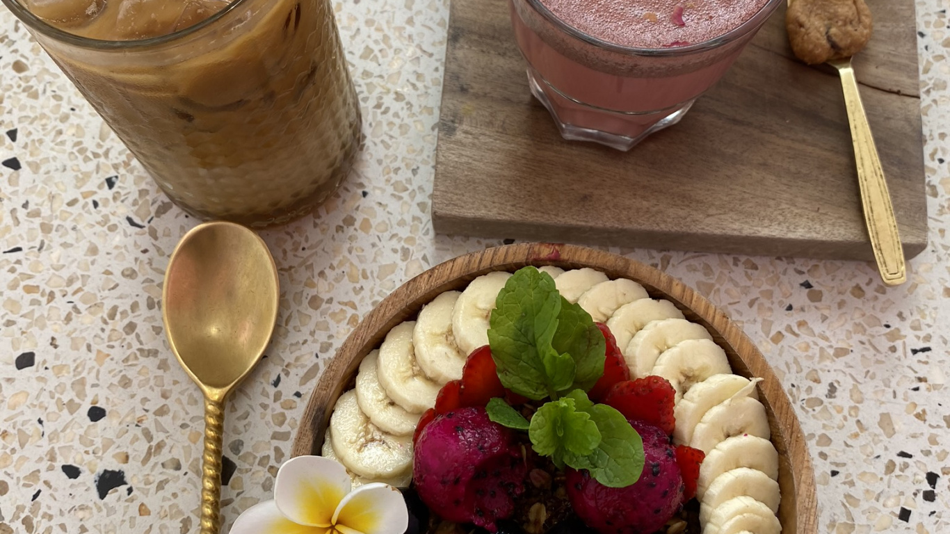 Indonésie, Bali, Super, Smoothie, Breakfast. Wallpaper in 1366x768 Resolution