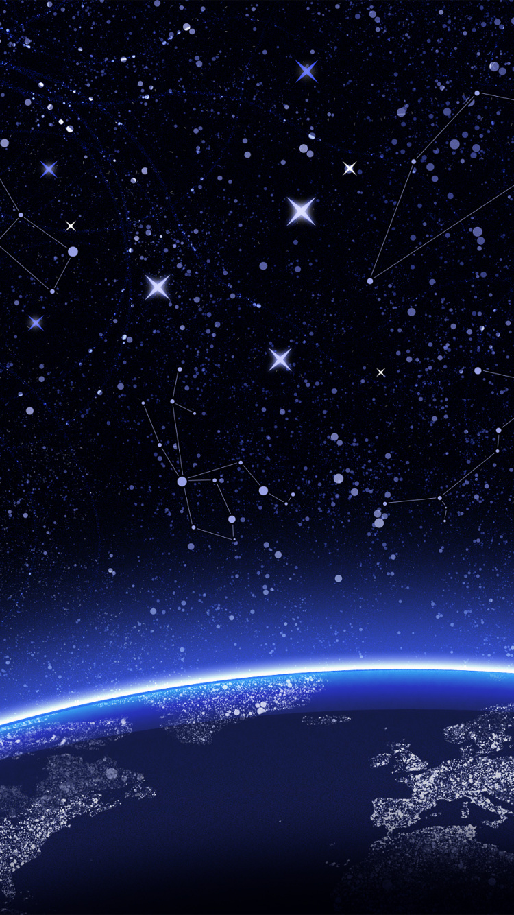 Luz Azul y Blanca en Galaxia en Blanco y Negro. Wallpaper in 750x1334 Resolution