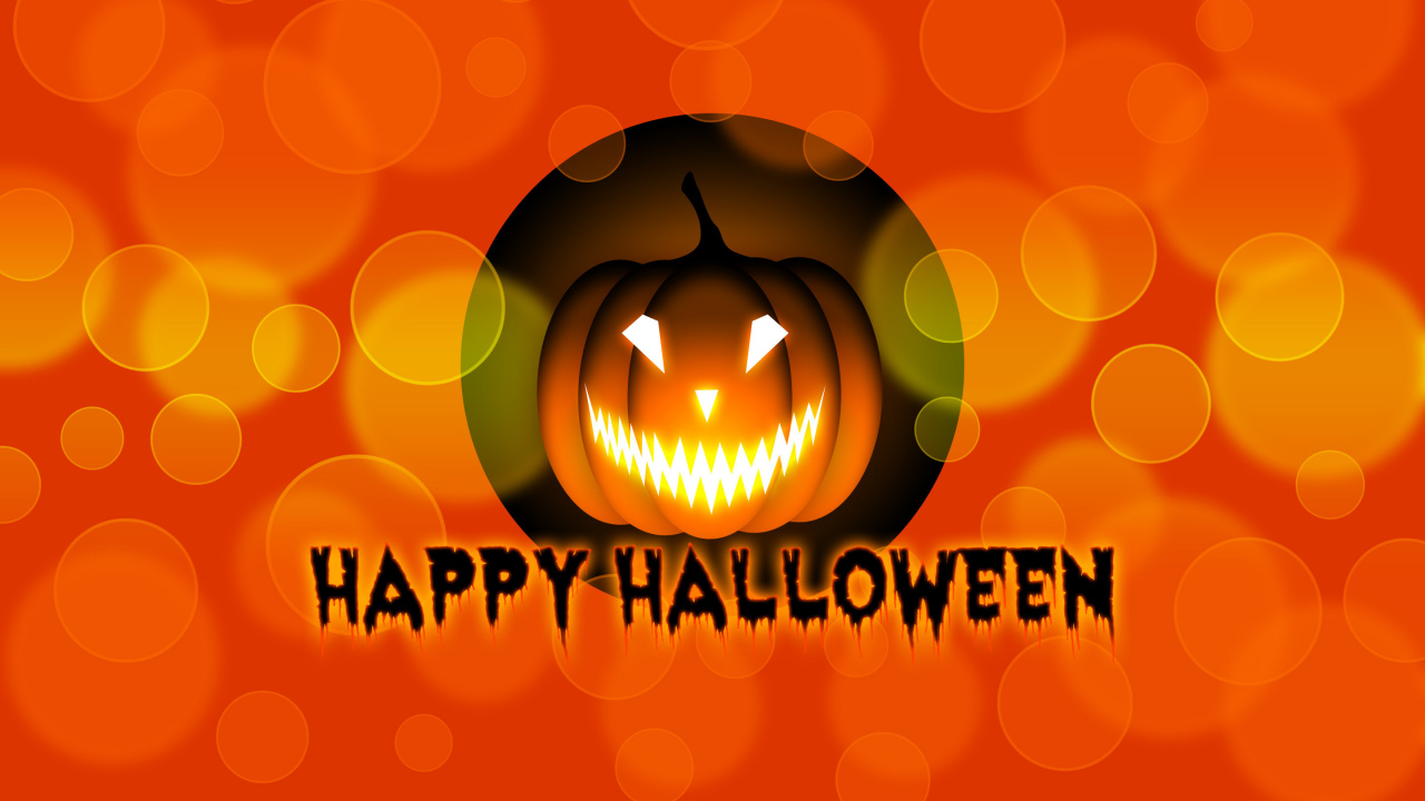 Orange, Pumpkin, Graphics, Calabaza, Happy Halloween. Wallpaper in 1280x720 Resolution