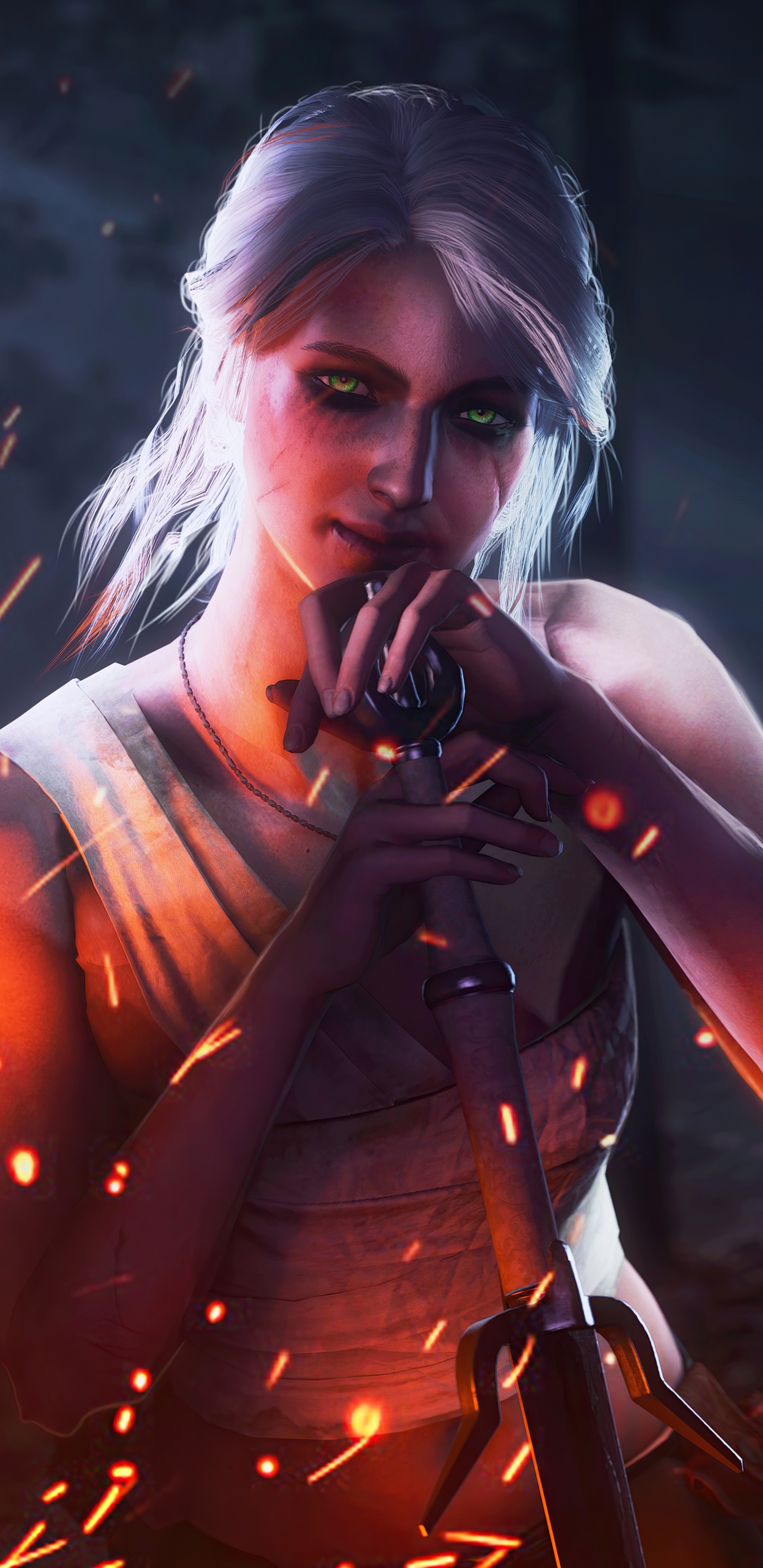 The Witcher 3 Wild Hunt, Ciri, Geralt de Rivia, The Witcher, Músico. Wallpaper in 1440x2960 Resolution