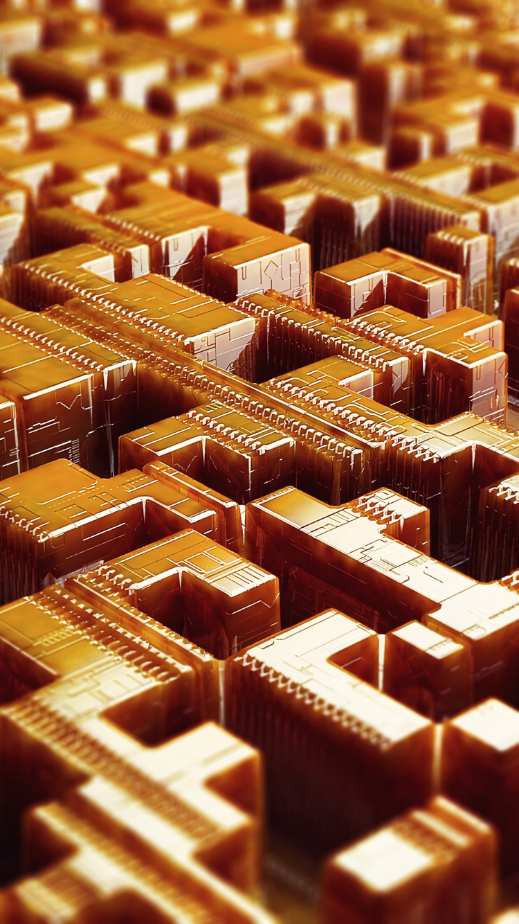 Brown and Black Blocks Blocks. Wallpaper in 750x1334 Resolution