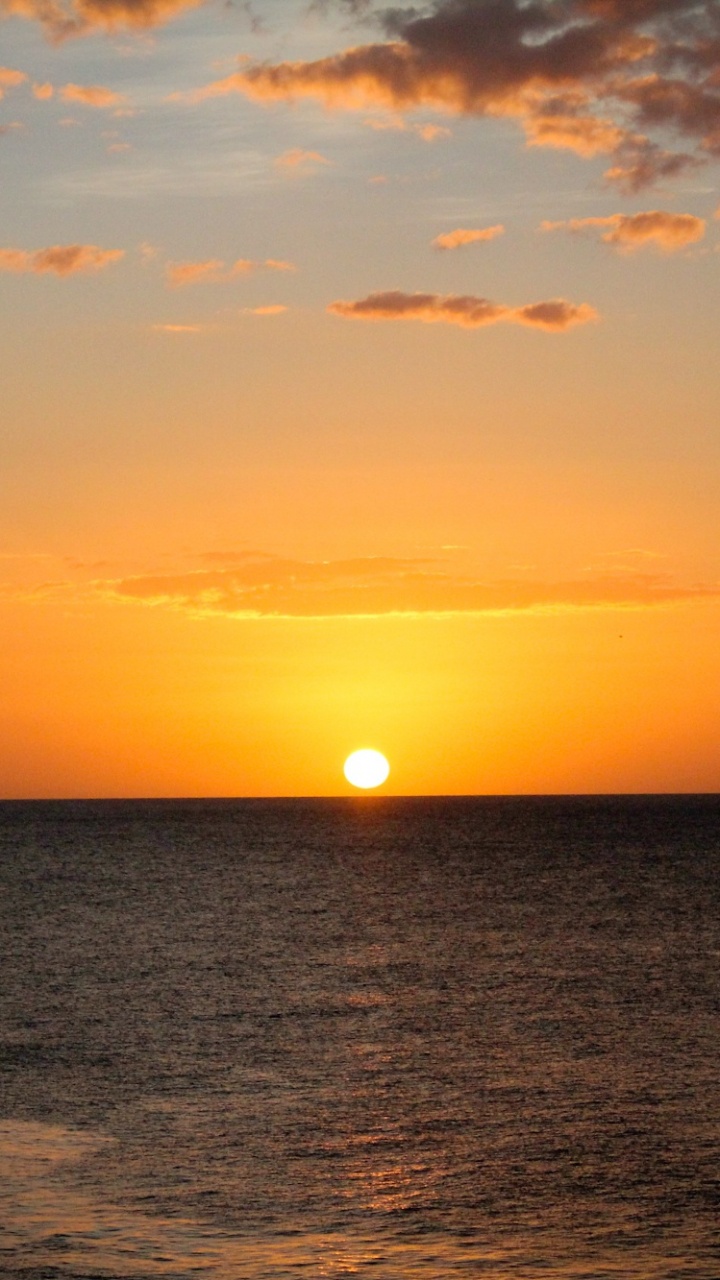 Puesta, Mar, Afterglow, Oceano, Noche. Wallpaper in 720x1280 Resolution