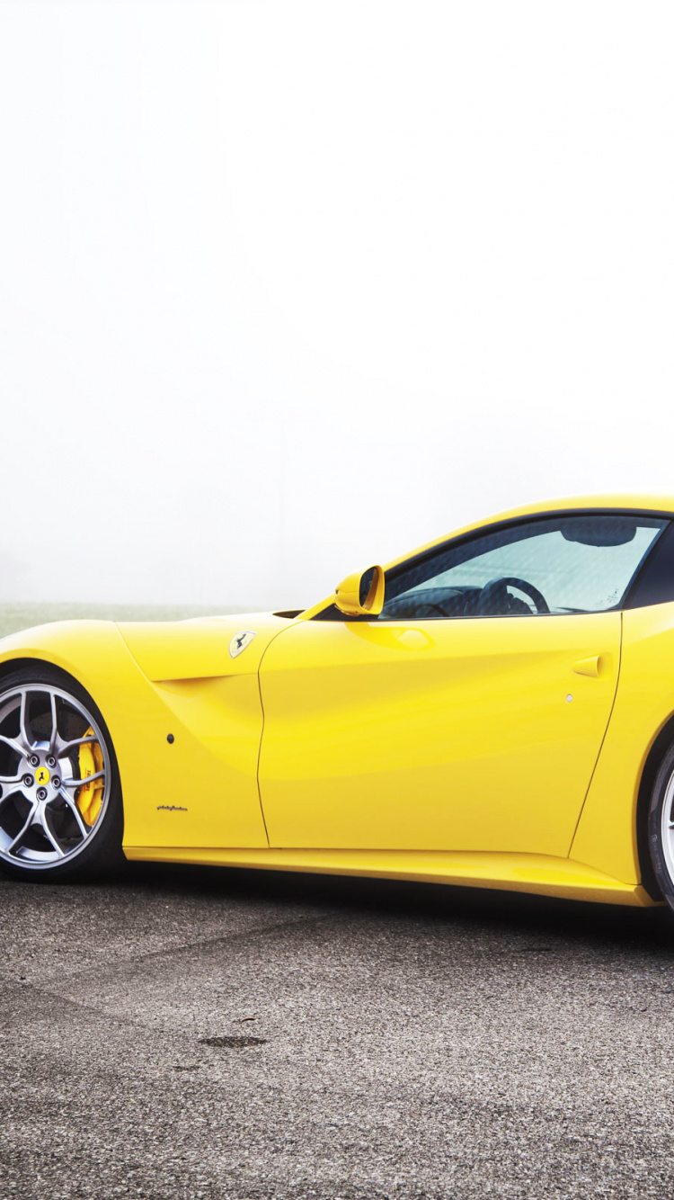 Yellow Ferrari 458 Italia Coupe. Wallpaper in 750x1334 Resolution