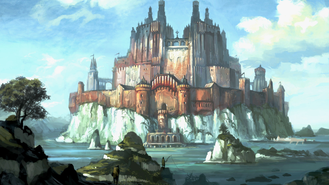 Edificio de Hormigón Marrón Cerca de la Fuente de Agua. Wallpaper in 1280x720 Resolution