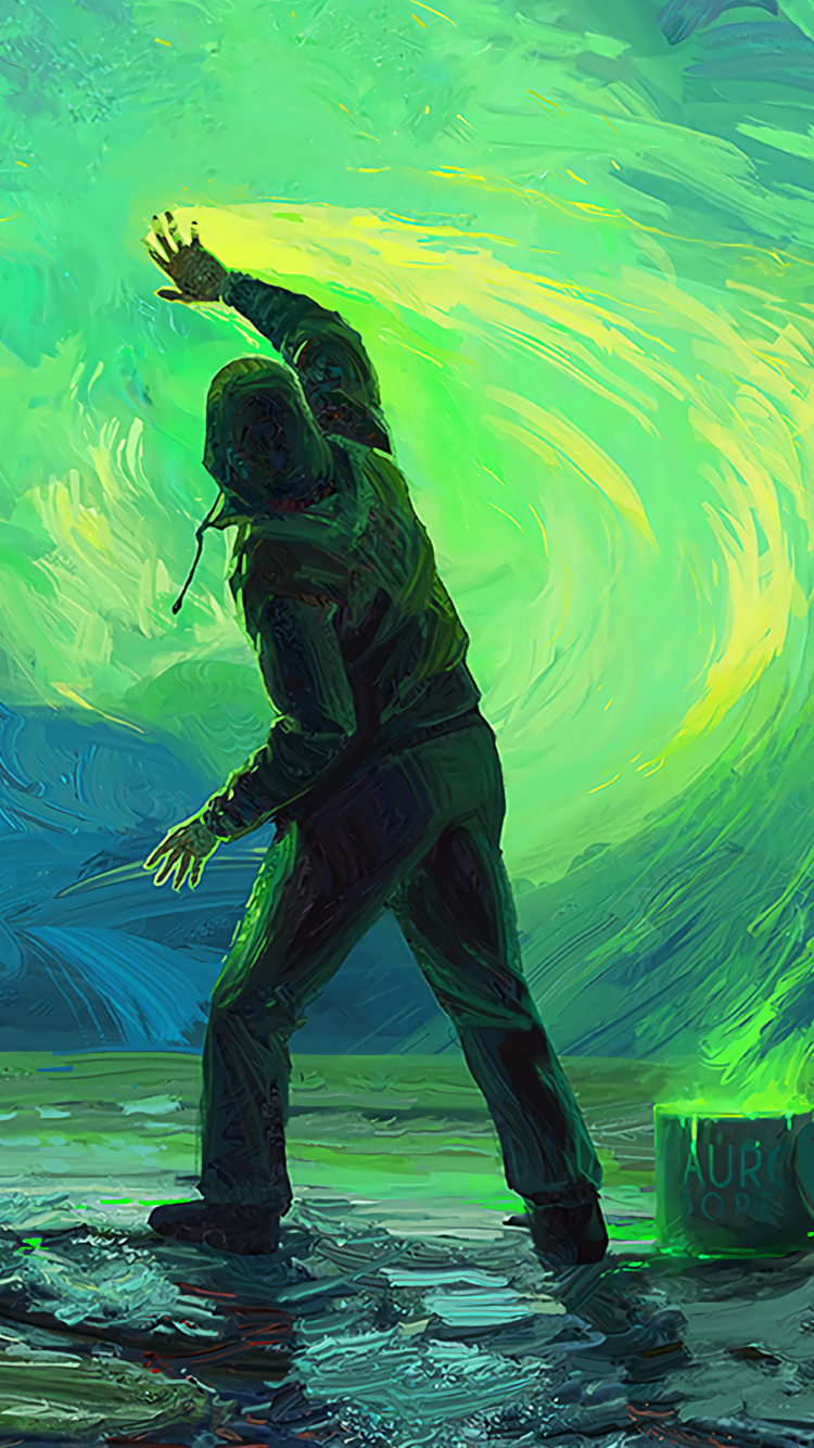 Arte, el Arte Abstracto, La Noche Estrellada, La Gente en la Naturaleza, Naturaleza. Wallpaper in 750x1334 Resolution