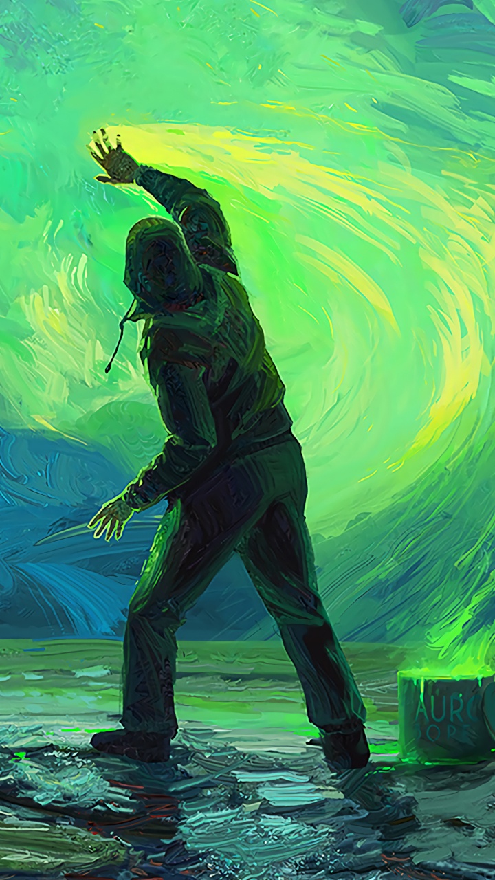 Malerei, Kunst, Abstrakte Kunst, Sternennacht, Menschen in Der Natur. Wallpaper in 720x1280 Resolution