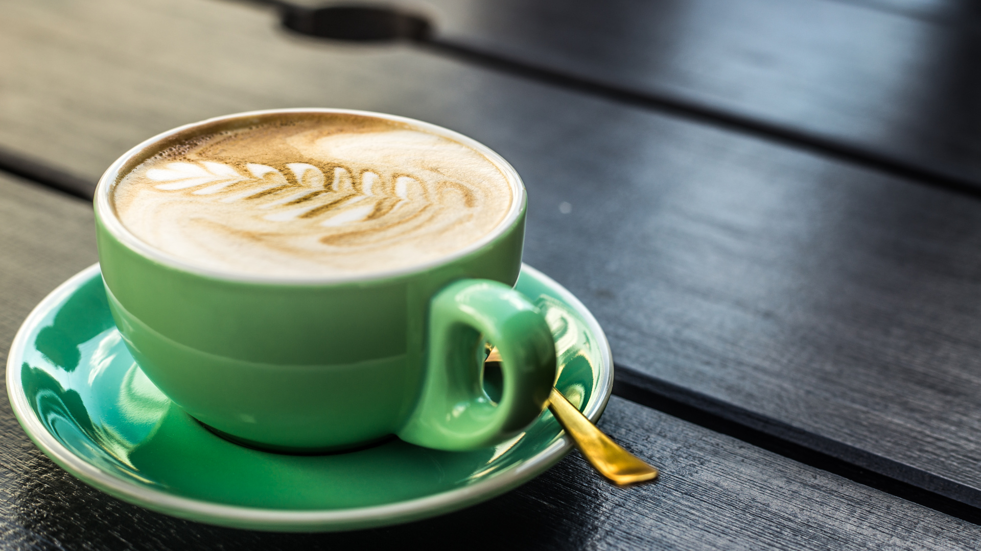 Green Ceramic Mug With Coffee. Wallpaper in 1920x1080 Resolution