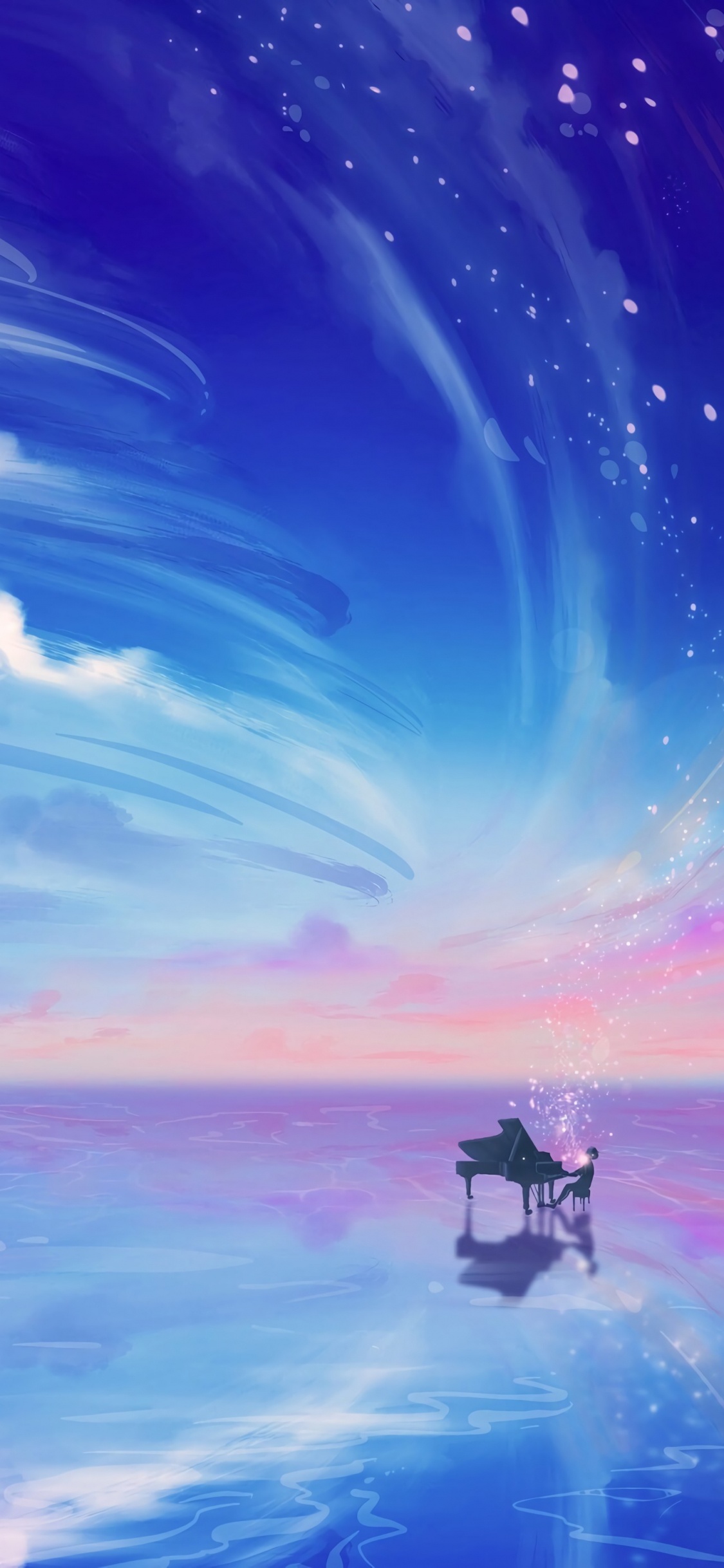 White and Black House on Body of Water Under Blue Sky. Wallpaper in 1125x2436 Resolution