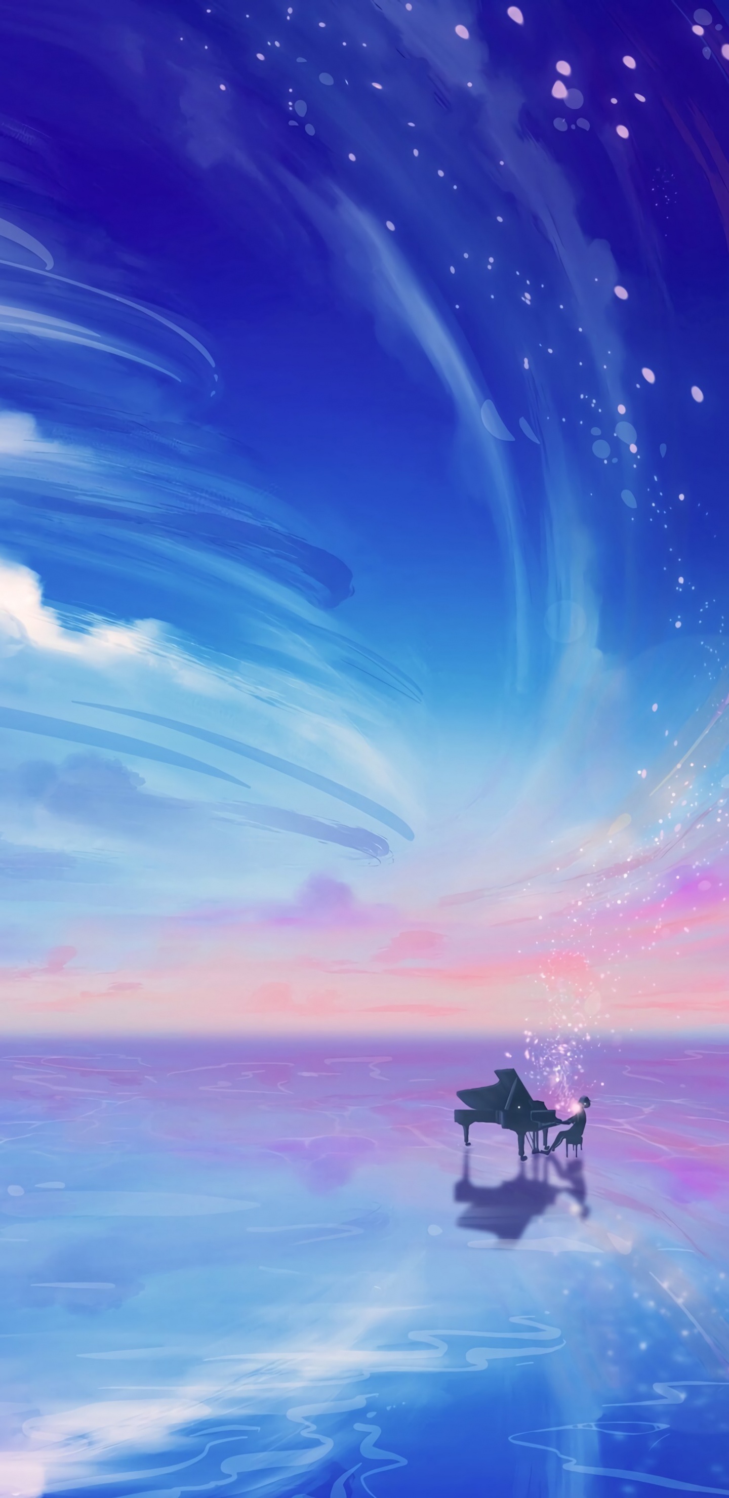 White and Black House on Body of Water Under Blue Sky. Wallpaper in 1440x2960 Resolution