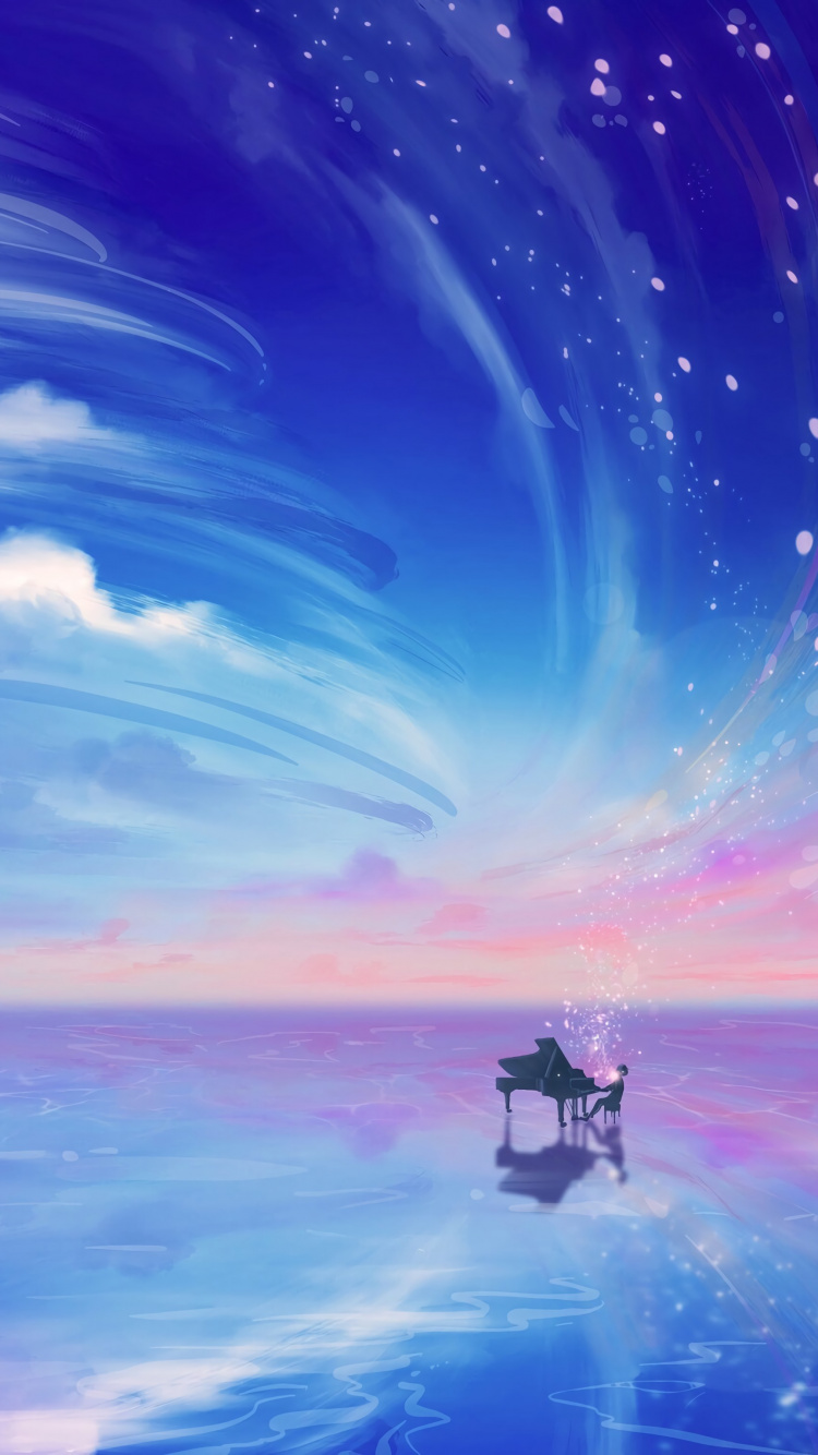 White and Black House on Body of Water Under Blue Sky. Wallpaper in 750x1334 Resolution