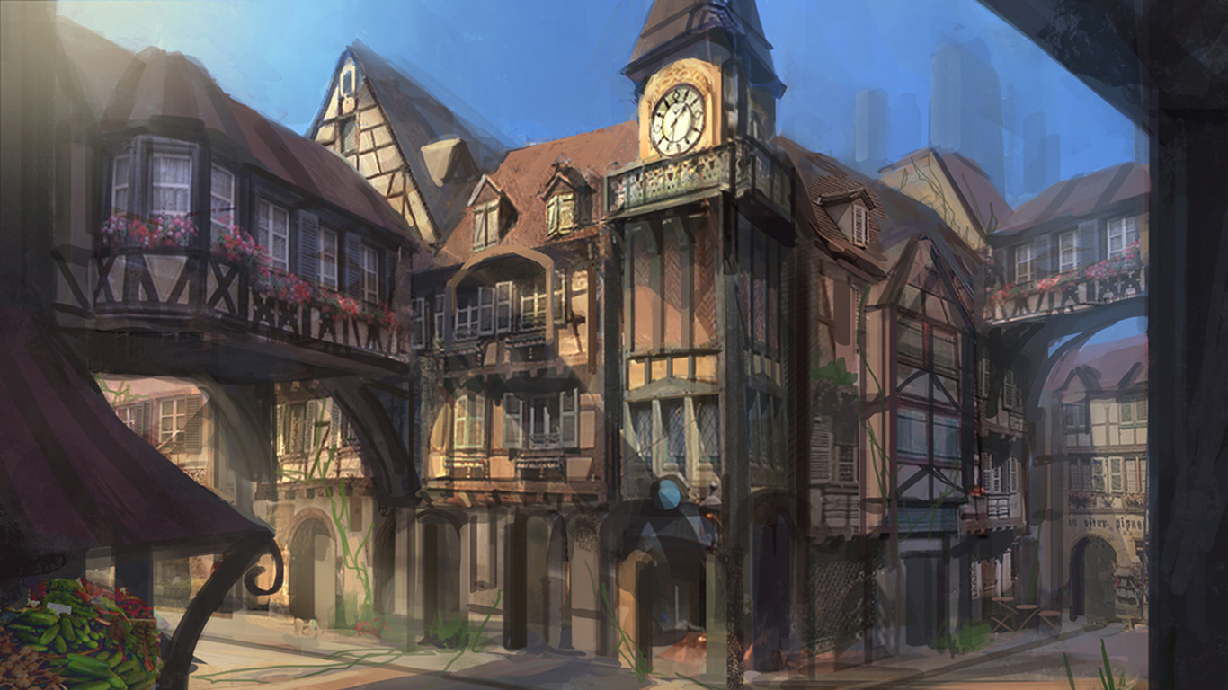 Bâtiment en Béton Marron et Blanc. Wallpaper in 1366x768 Resolution