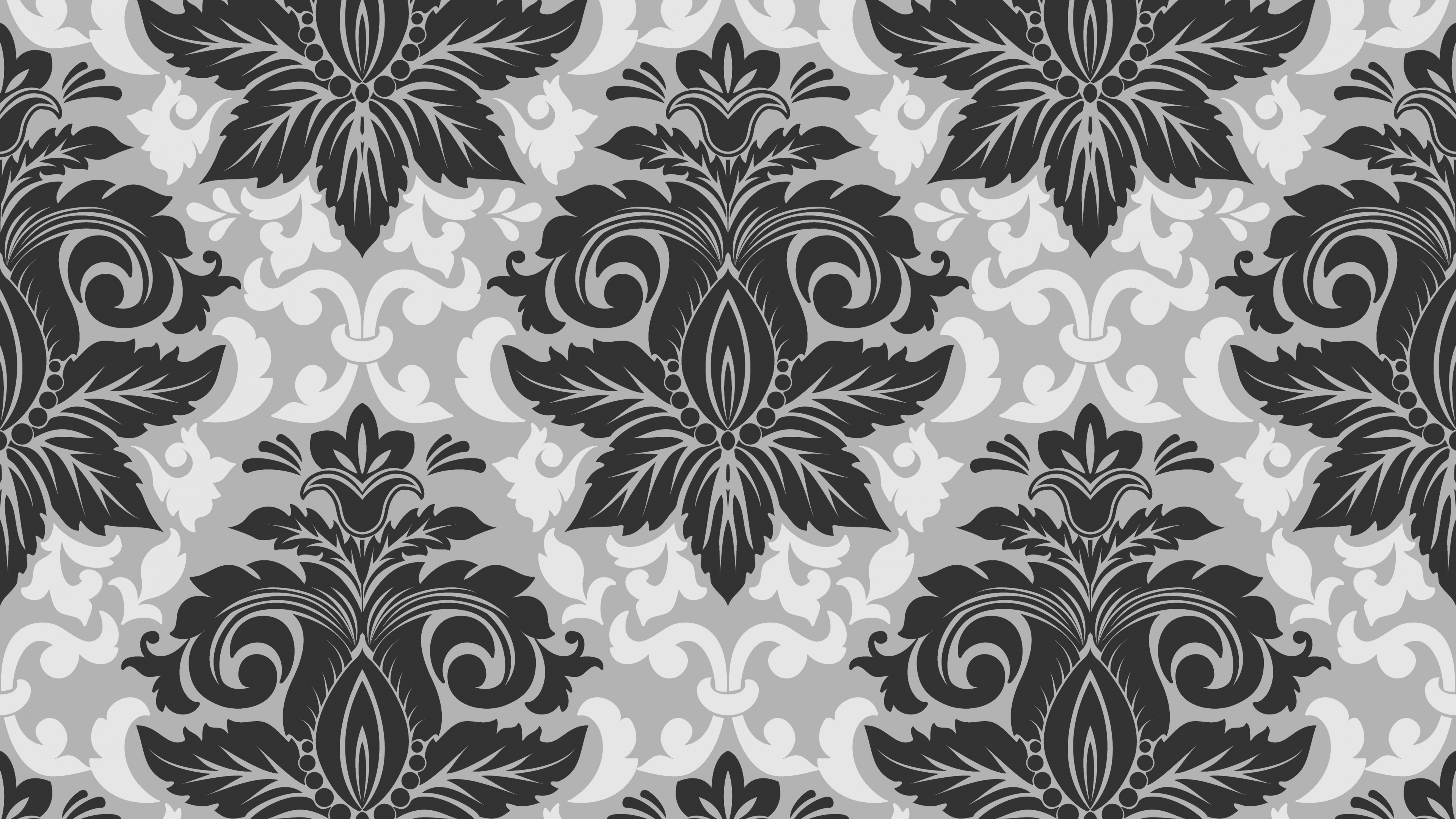 Textile Floral Noir et Blanc. Wallpaper in 3840x2160 Resolution