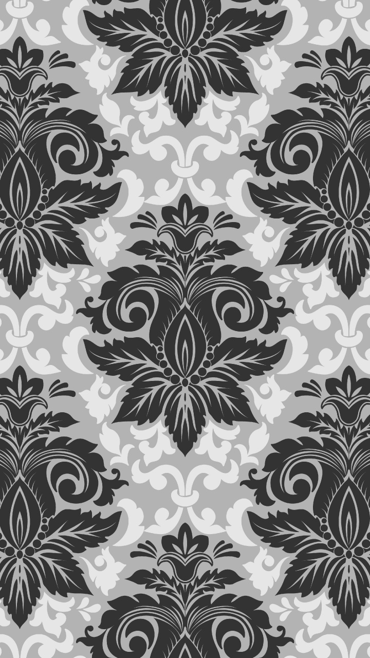 Textile Floral Noir et Blanc. Wallpaper in 720x1280 Resolution