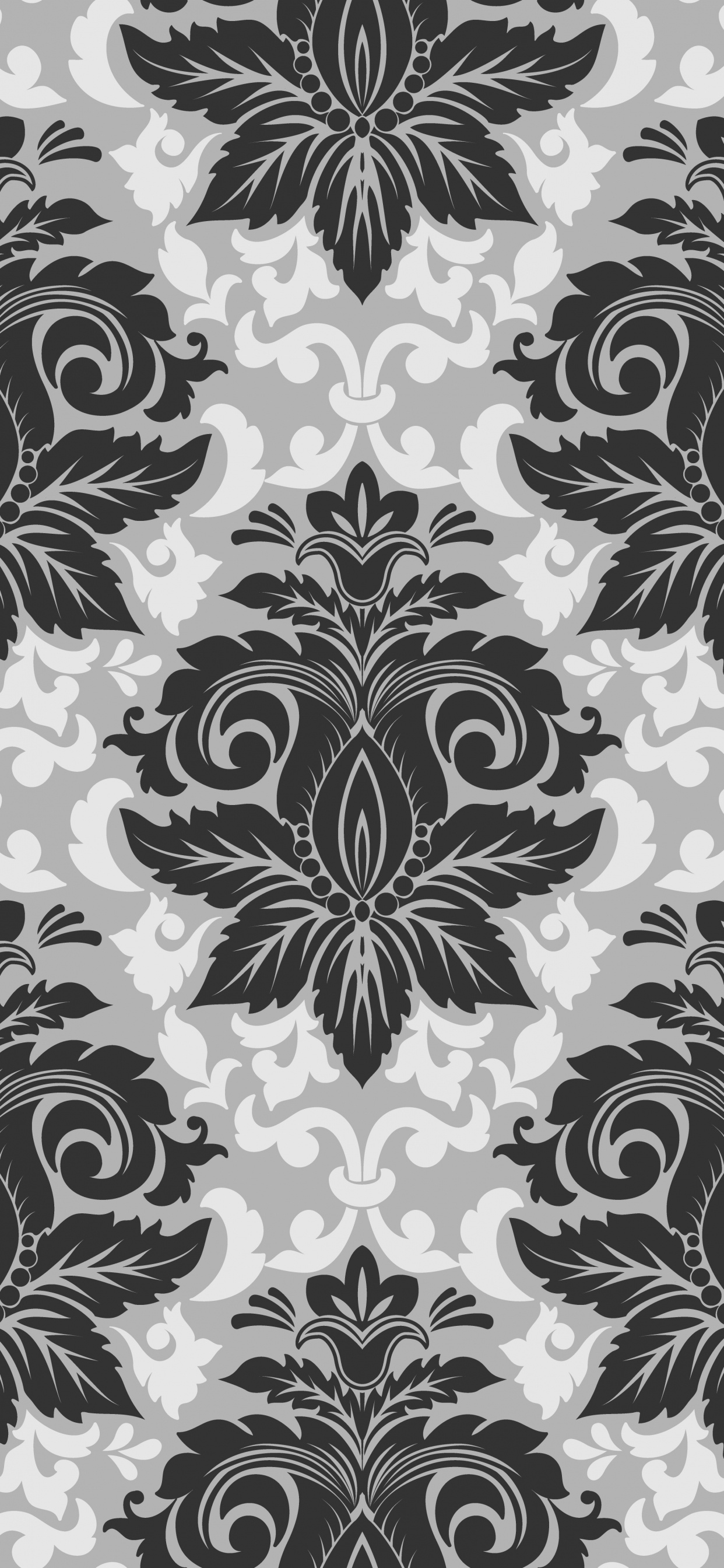 Black and White Floral Textile. Wallpaper in 1242x2688 Resolution