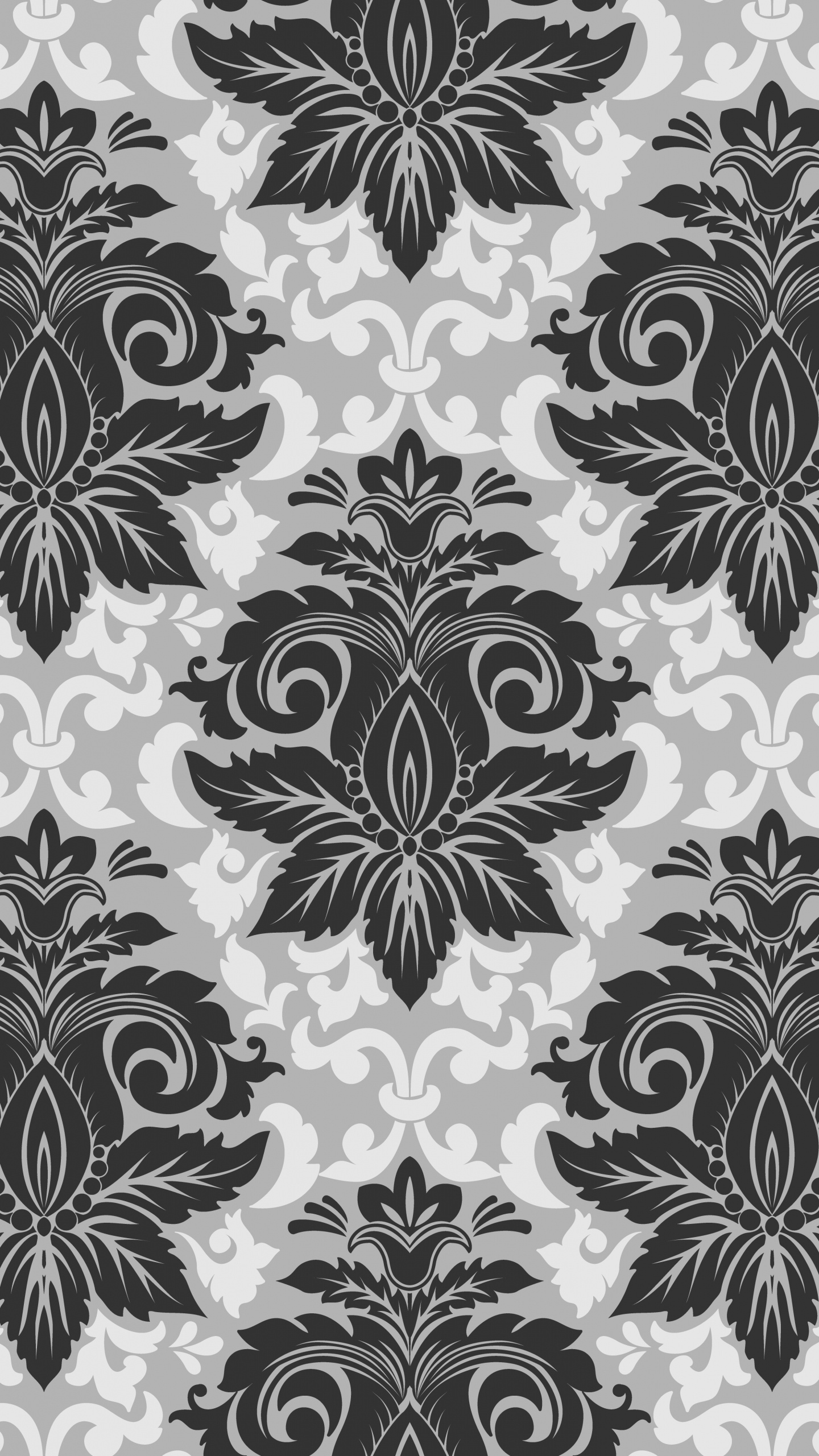 Black and White Floral Textile. Wallpaper in 1440x2560 Resolution