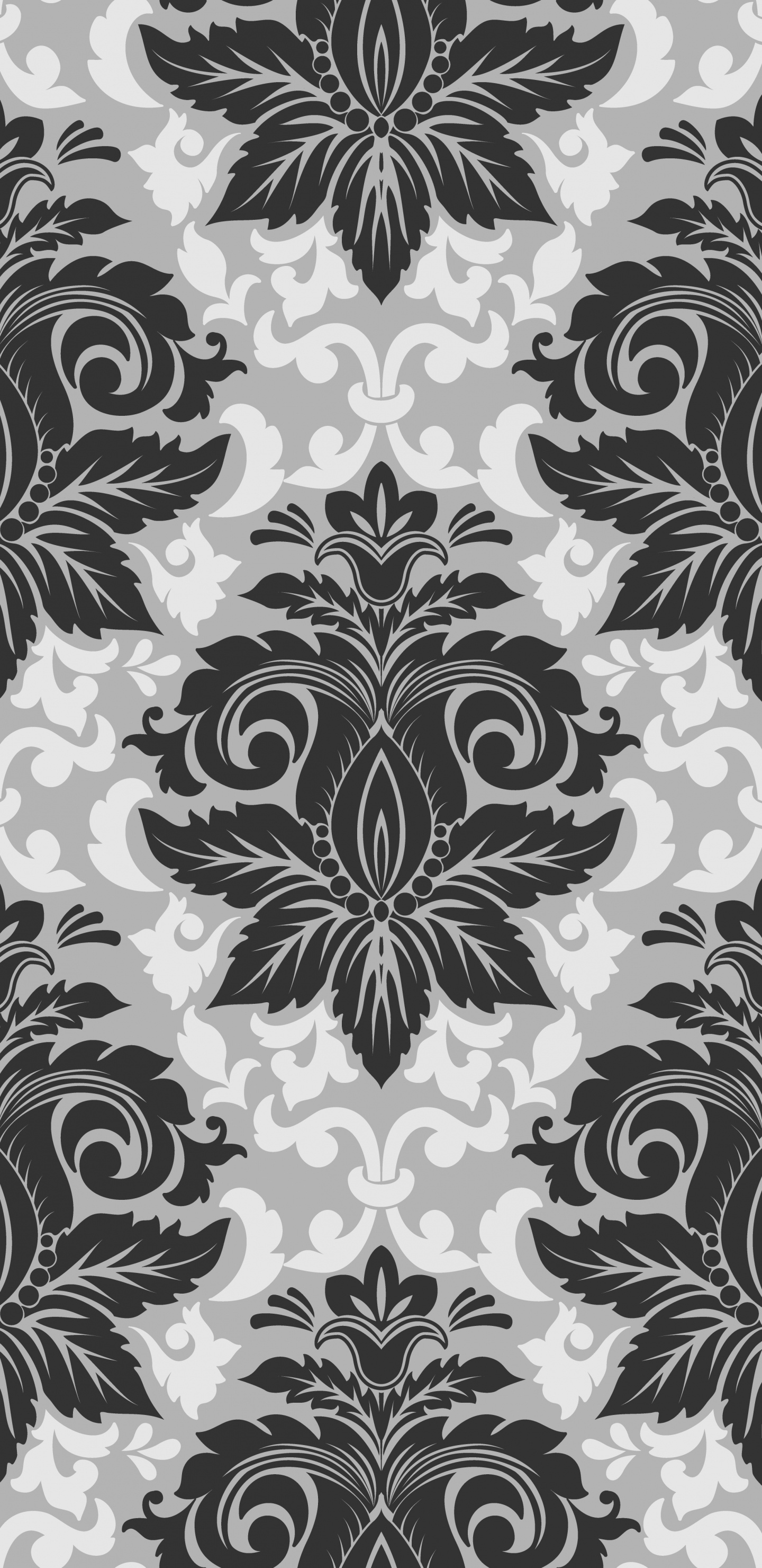 Black and White Floral Textile. Wallpaper in 1440x2960 Resolution