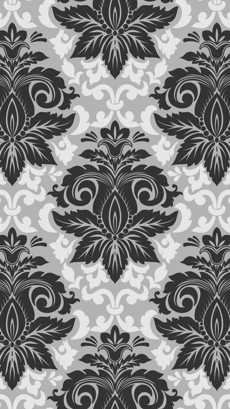 Black and White Floral Textile. Wallpaper in 750x1334 Resolution