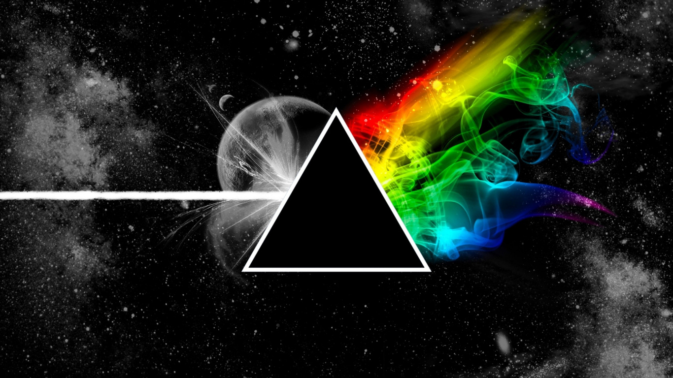 Pink Floyd, The Dark Side of The Moon, Space, Graphic Design, Astronomical Object. Wallpaper in 1366x768 Resolution