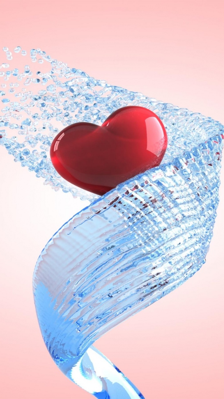 Cœur, Amour, Eau, le Jour de Valentines, Dieu. Wallpaper in 720x1280 Resolution