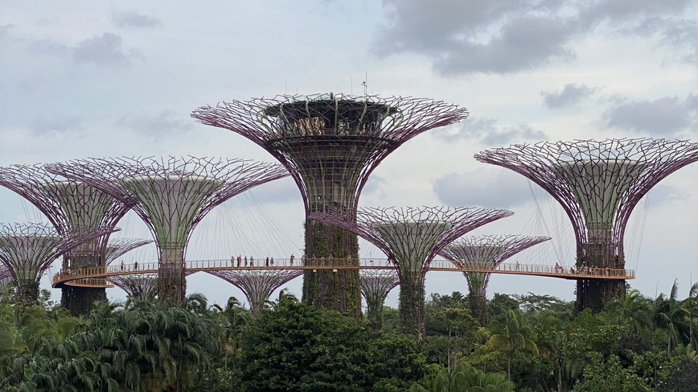 Singapur, Yachthafen Stadtpark, Gardens by The Bay, Marina Bay Sands Singapore, Park. Wallpaper in 1366x768 Resolution