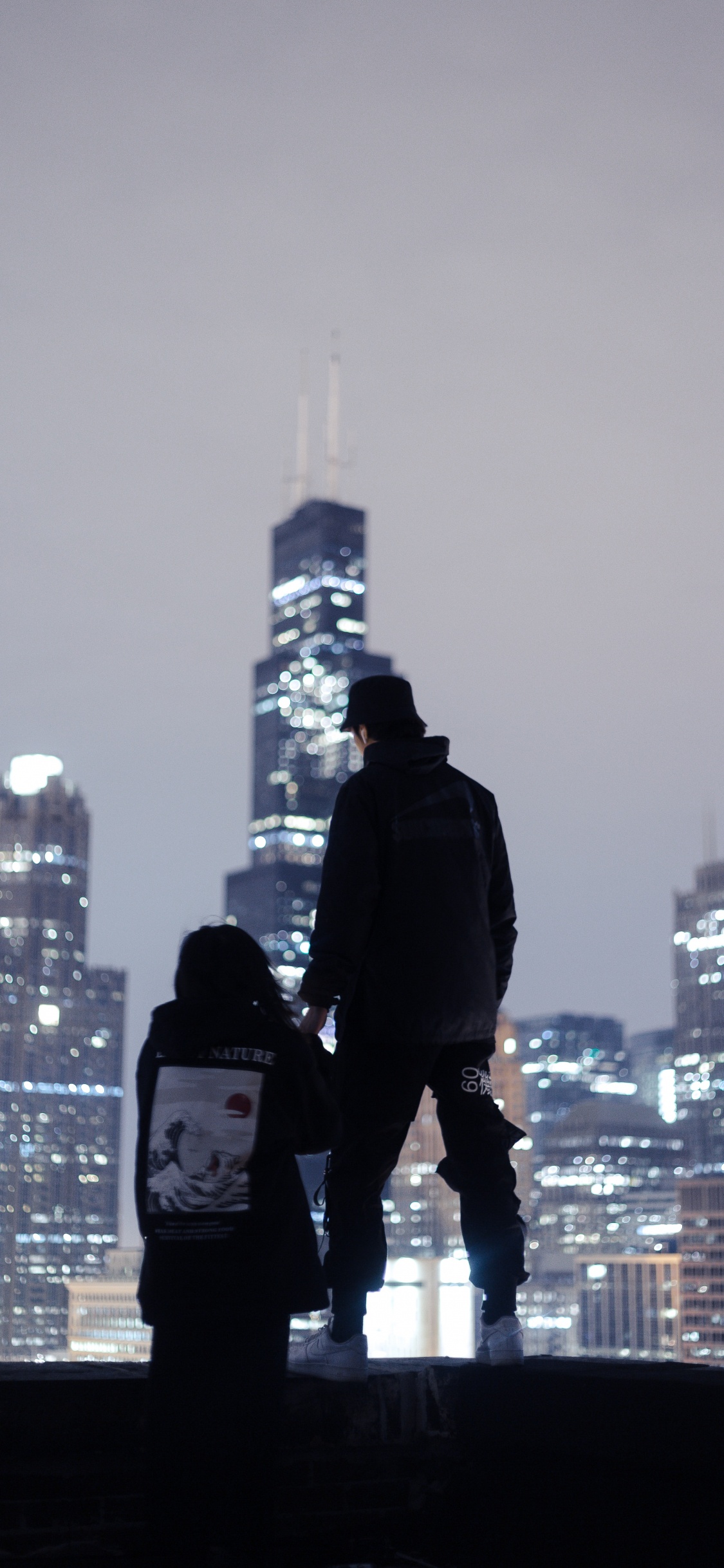 里程碑, 剪影, 黑色的, 城市, 白色 壁纸 1125x2436 允许