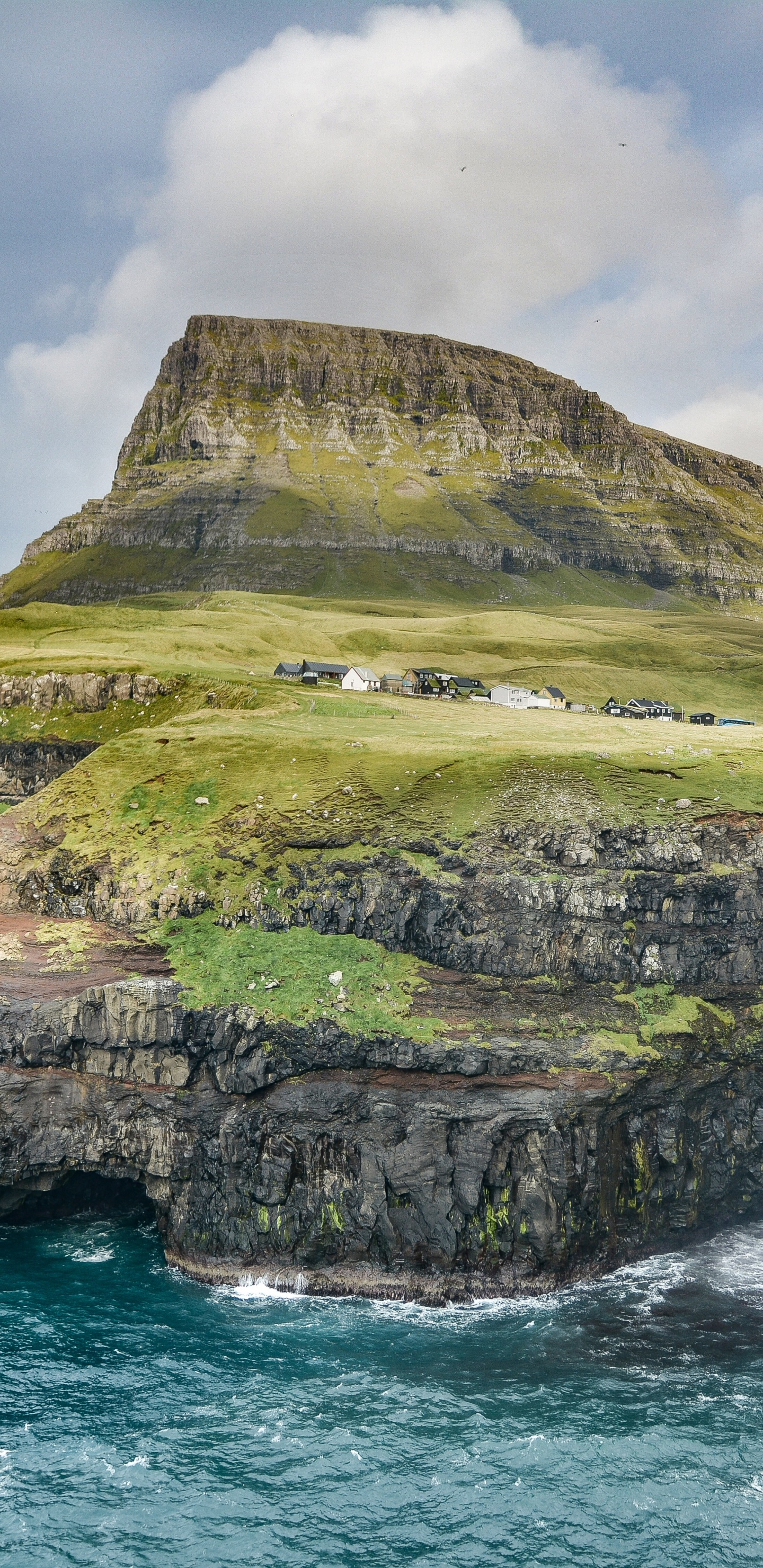 Mlafossur Waterfall, Waterfall, Iceland, Nature, Cliff. Wallpaper in 1440x2960 Resolution