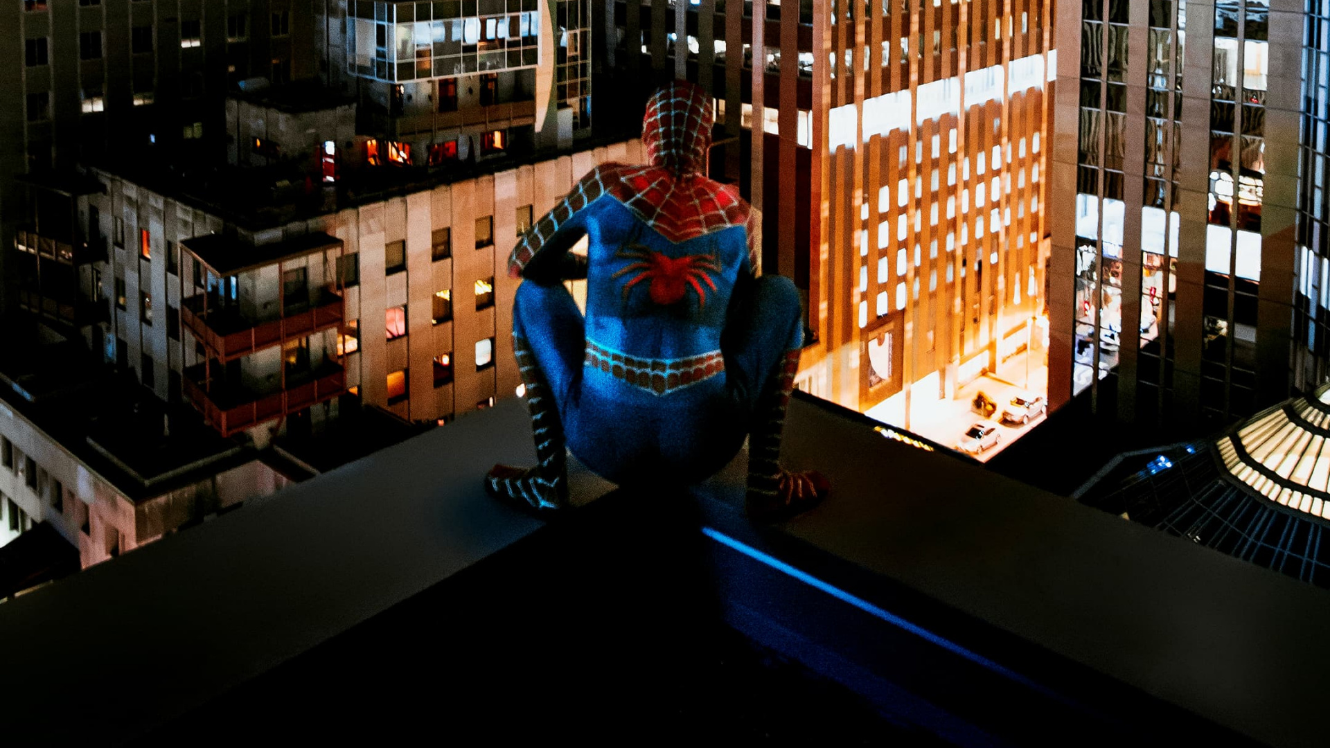 Spider-man, Edificio, Superhéroe, Marvel Comics, Marvel. Wallpaper in 1920x1080 Resolution