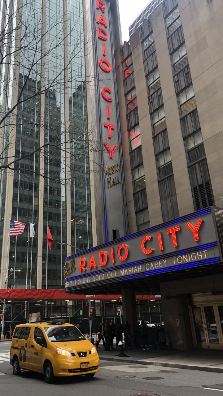 New York City, Radio Stadt Musikhalle, Tower Block, Kfz-Standlicht, Metropole. Wallpaper in 720x1280 Resolution