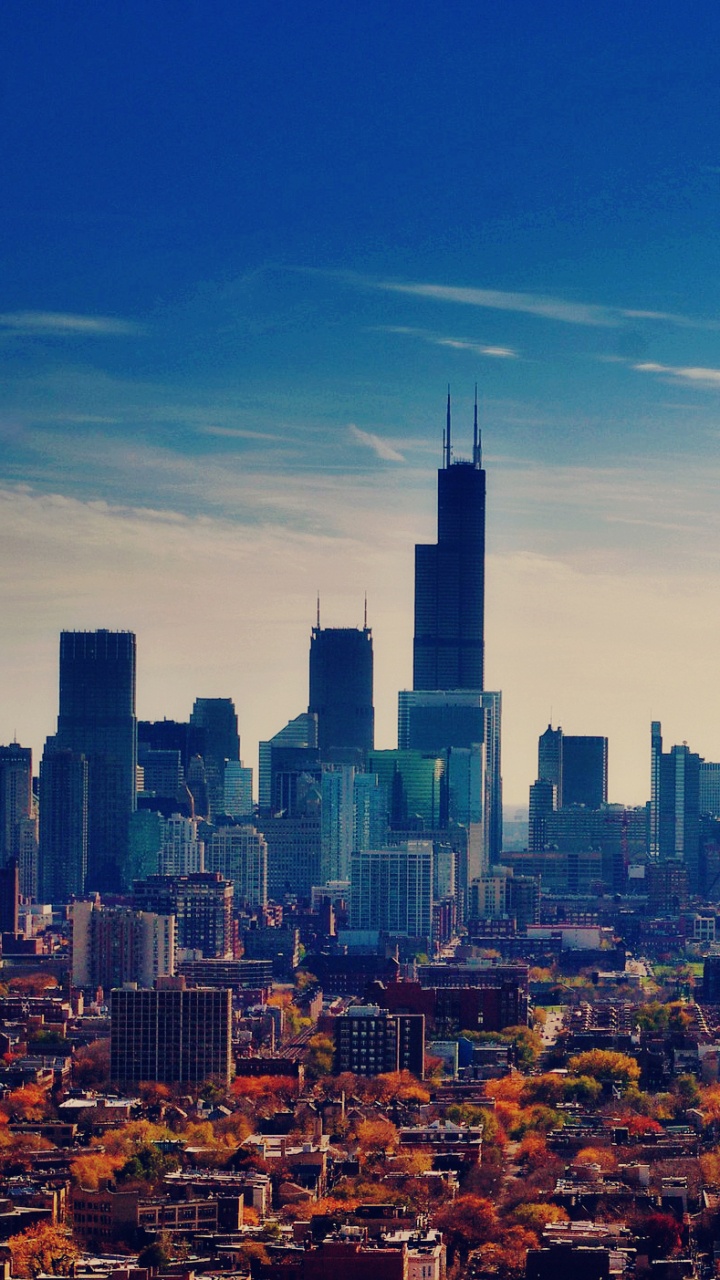 City Skyline Under Blue Sky During Daytime. Wallpaper in 720x1280 Resolution