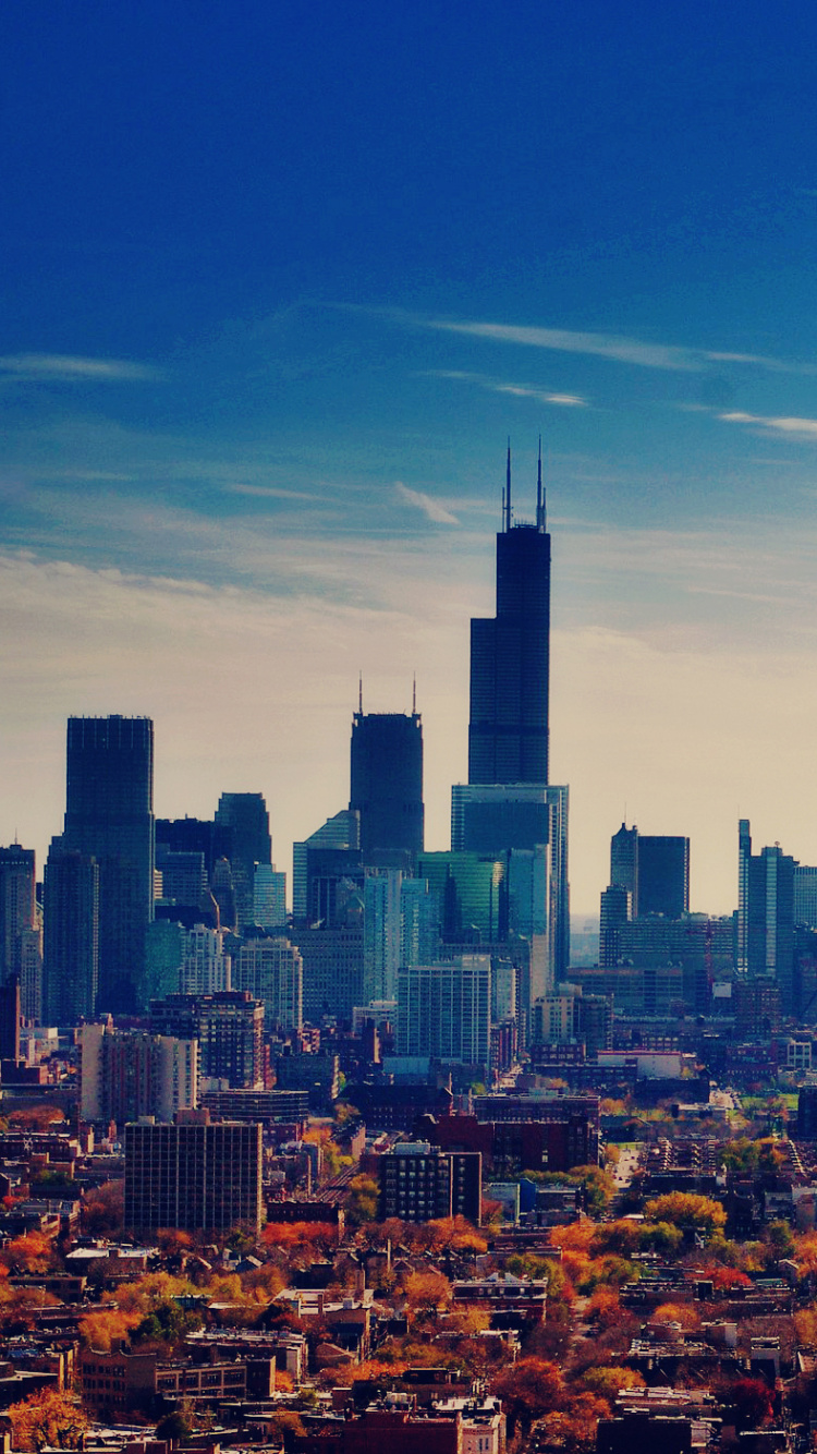 City Skyline Under Blue Sky During Daytime. Wallpaper in 750x1334 Resolution